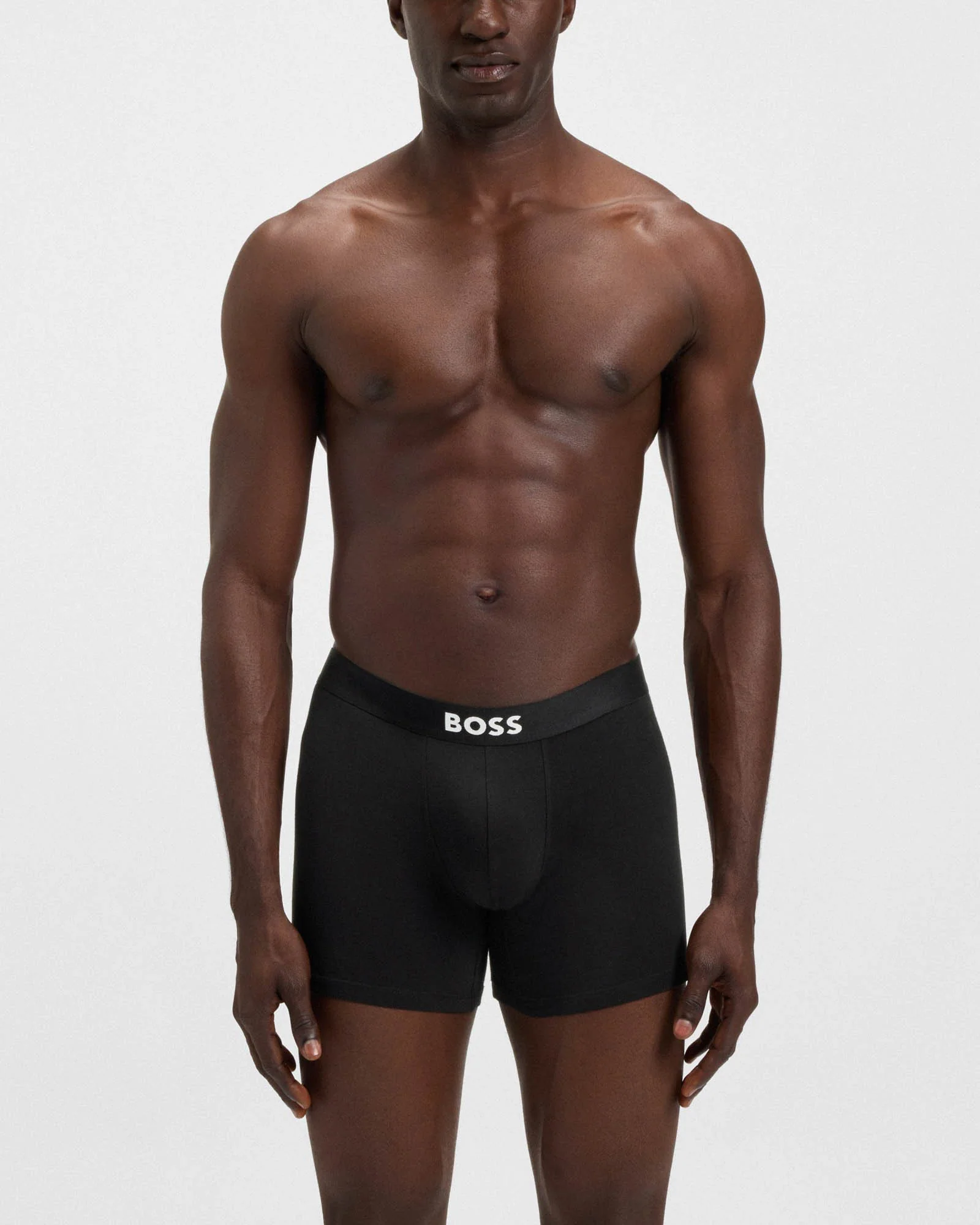BOSS Orange 3-Pack Mens Stretch Cotton Boxer Briefs - Black 001 - Image 2