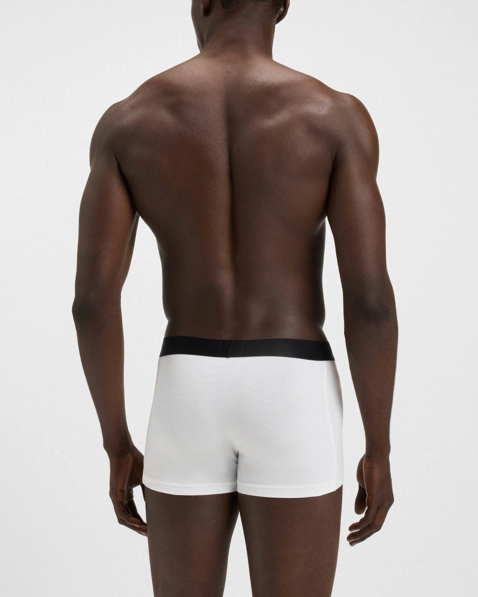 BOSS Orange 3-Pack Mens Stretch-Cotton Trunks with Logo Waistbands - White/Grey/Black 999 - Image 6