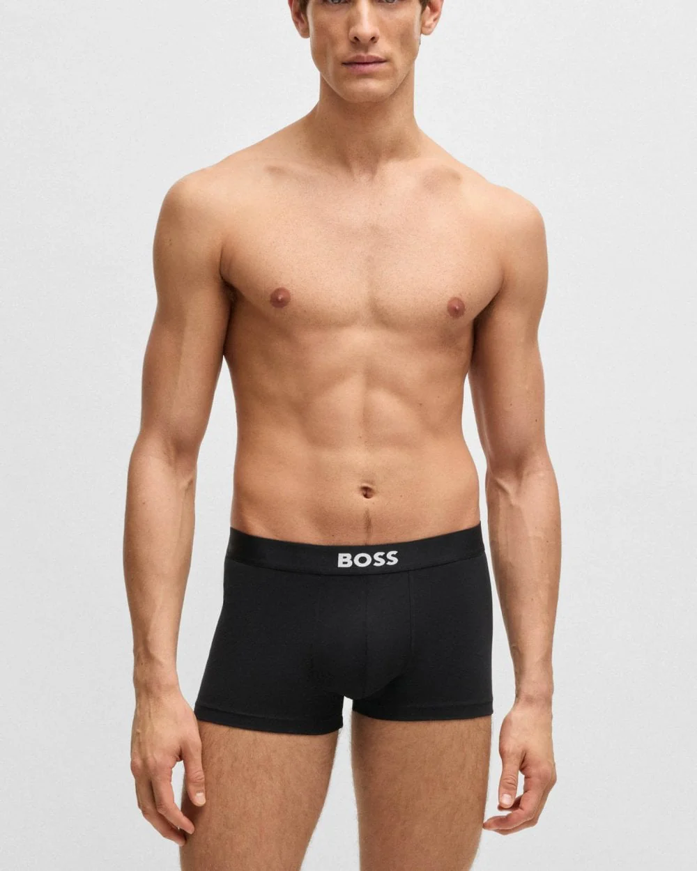 BOSS Orange 3-Pack Mens Stretch-Cotton Trunks with Logo Waistbands - Black 001 - Image 2
