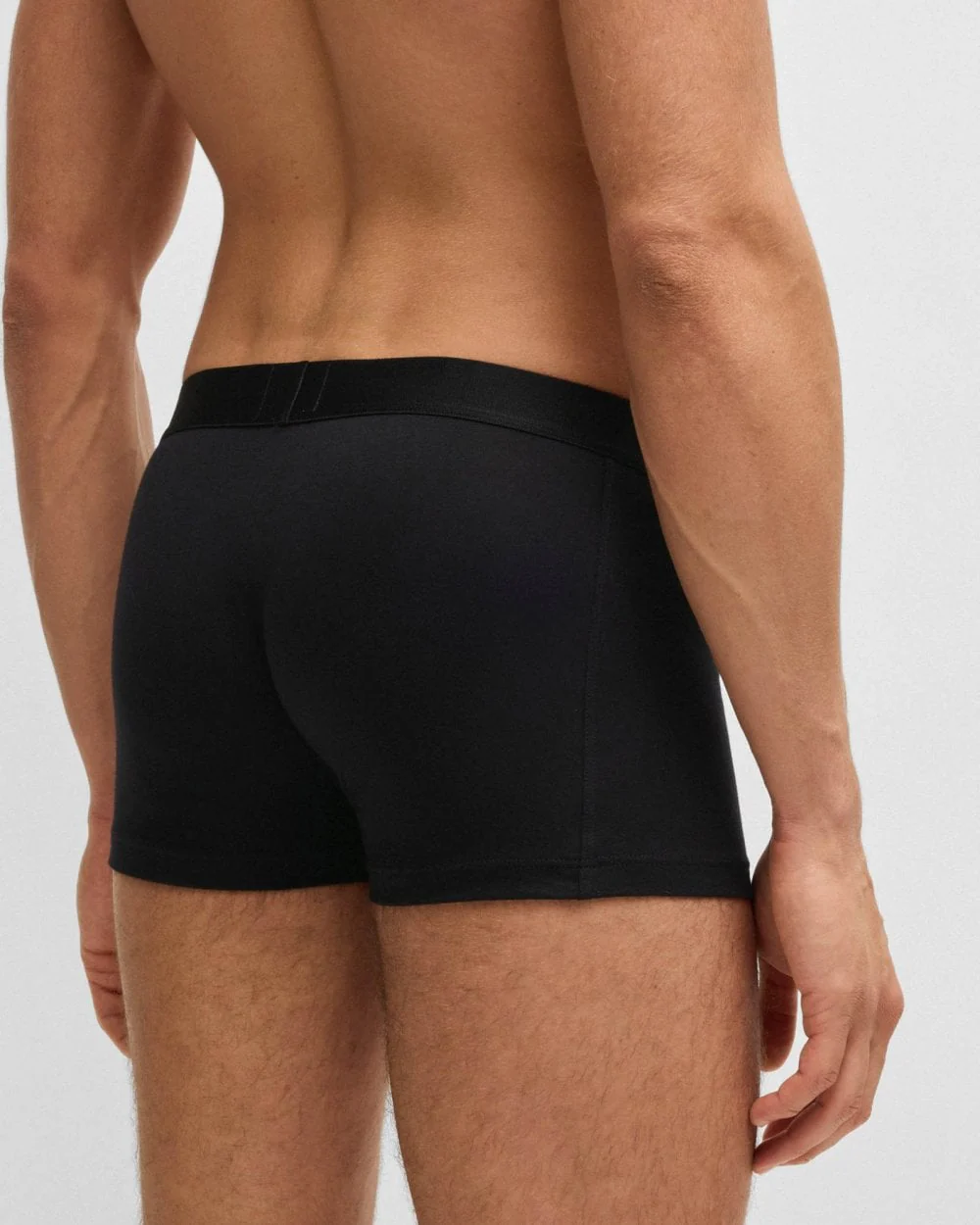 BOSS Orange 3-Pack Mens Stretch-Cotton Trunks with Logo Waistbands - Black 001 - Image 3