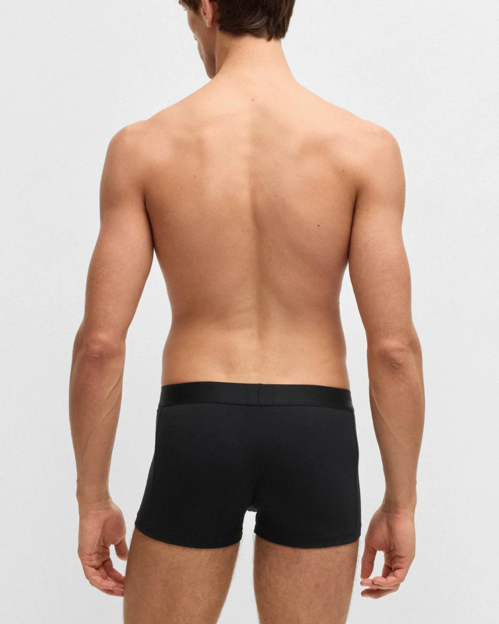 BOSS Orange 3-Pack Mens Stretch-Cotton Trunks with Logo Waistbands - Black 001 - Image 5