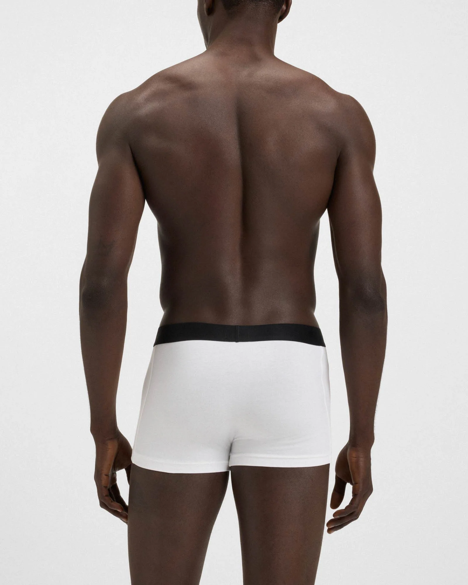 BOSS Orange 3-Pack Mens Stretch-Cotton Trunks with Logo Waistbands - White 100 - Image 4