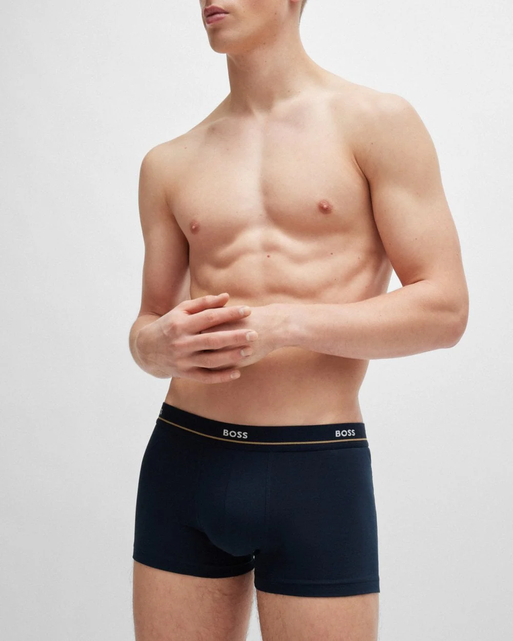 BOSS Orange 5 Pack Mens Essential Trunks NOS - White/Navy/Black 460 - Image 2