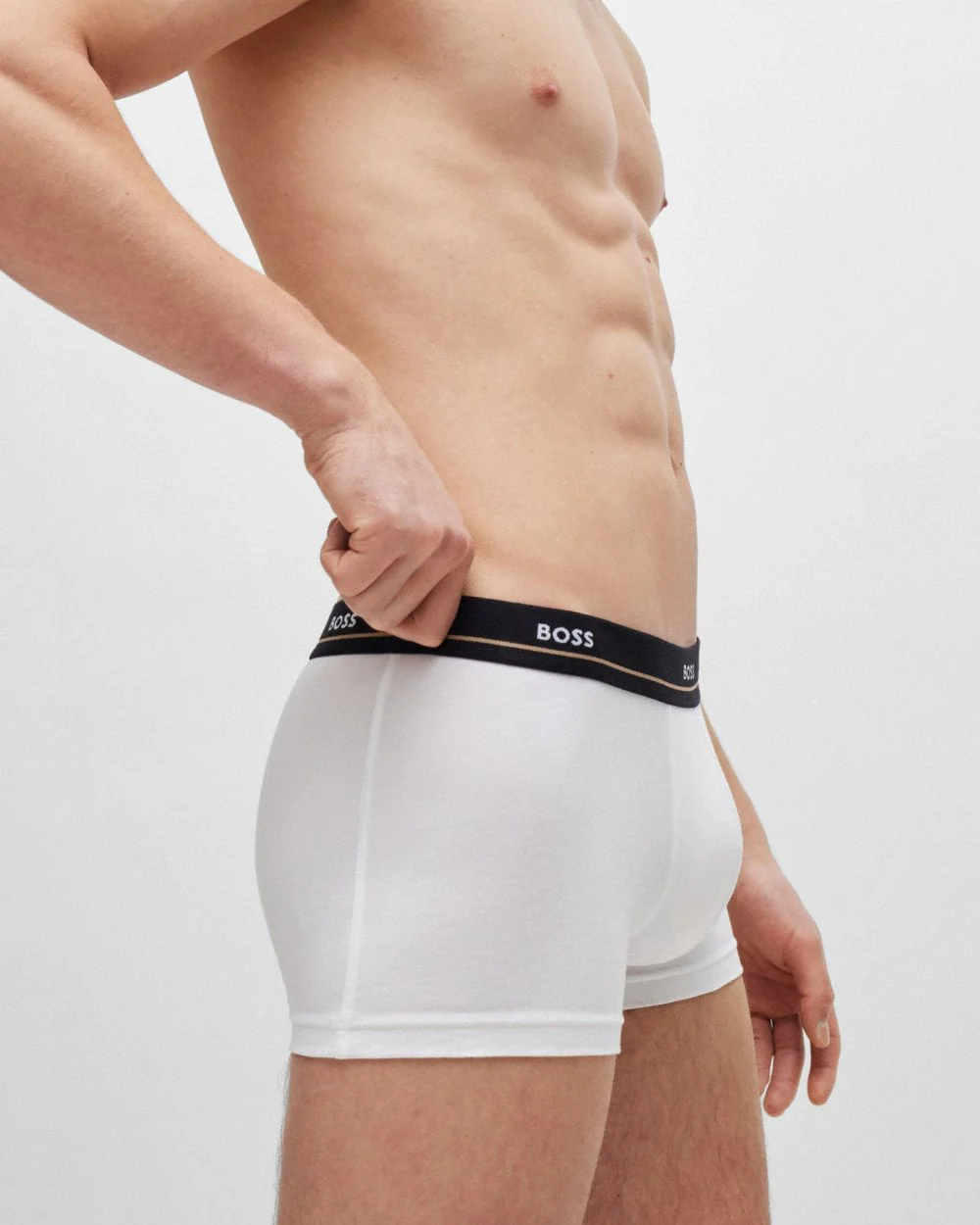BOSS Orange 5 Pack Mens Essential Trunks NOS - White/Navy/Black 460 - Image 4