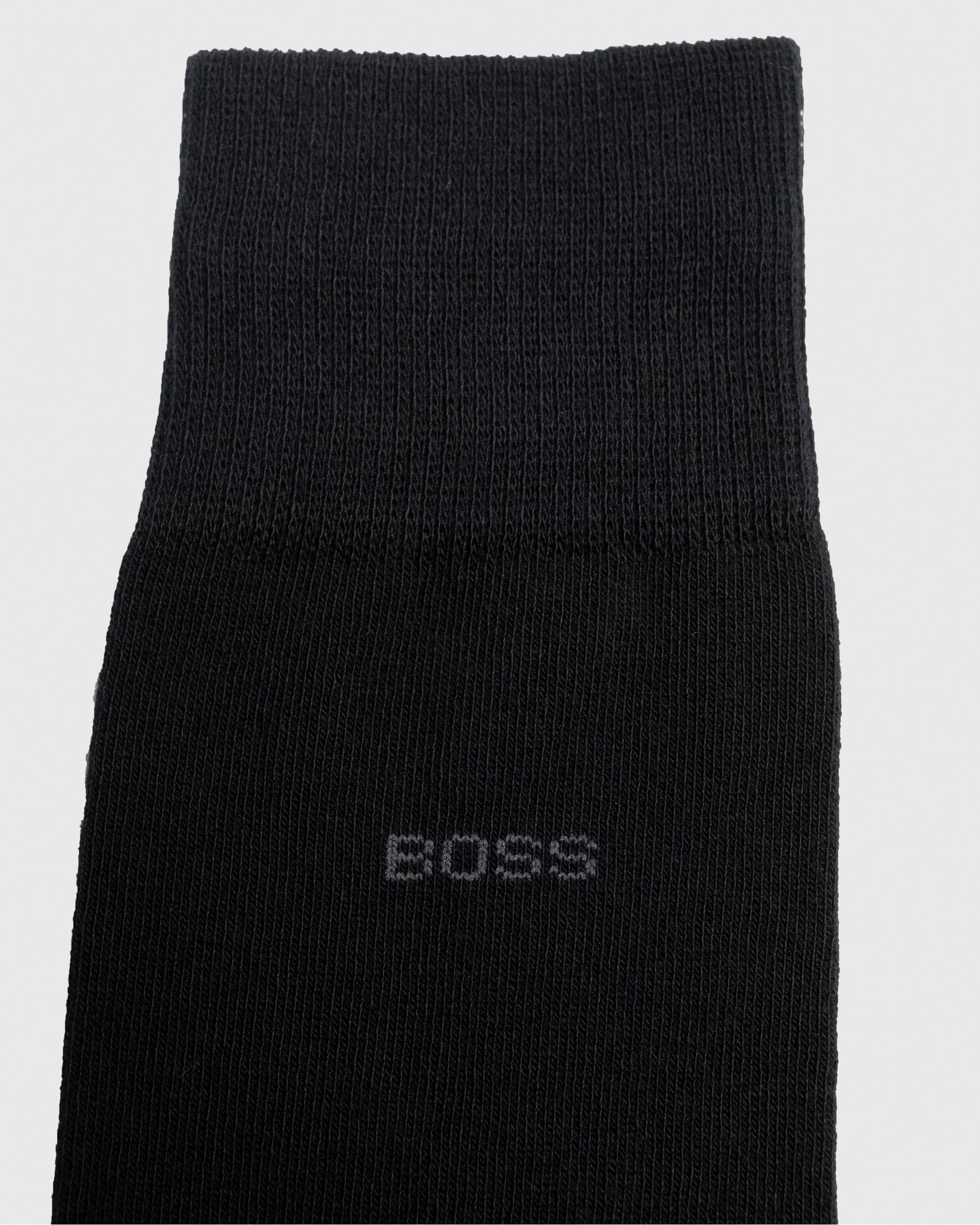 BOSS Orange 5 Pack Regular Length Uni Color Mens Combed Cotton Socks - Black 001 - Image 2