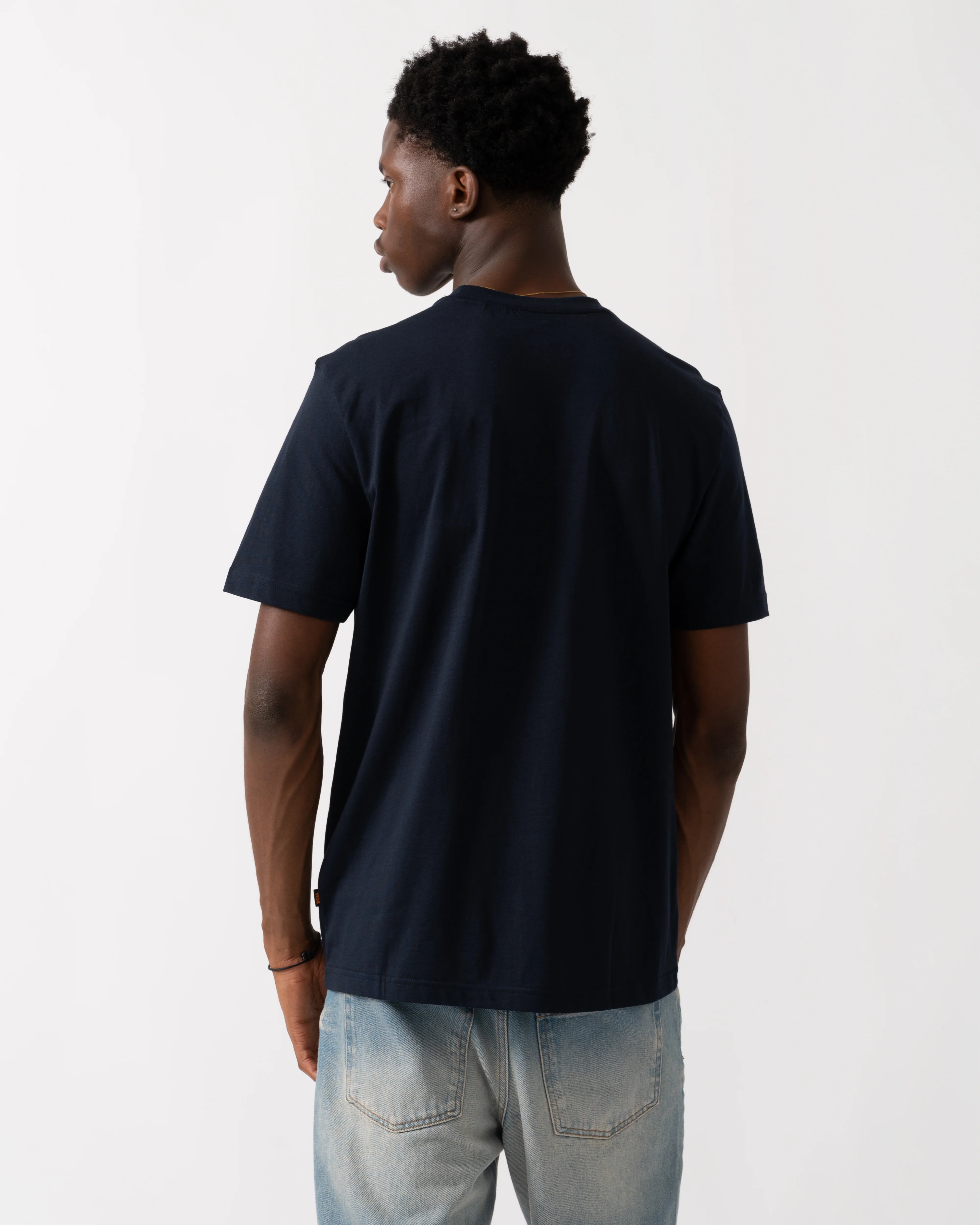 BOSS Orange Animali Mens Graphic Print T-Shirt - Dark Blue 404 - Image 4
