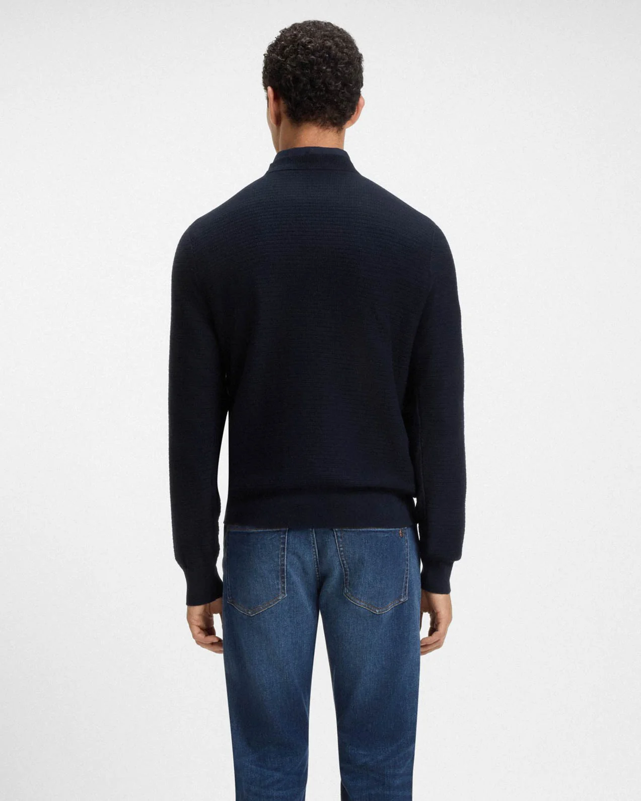 BOSS Orange Anion S Mens Crew Neck Jumper - Dark Blue 404 - Image 3