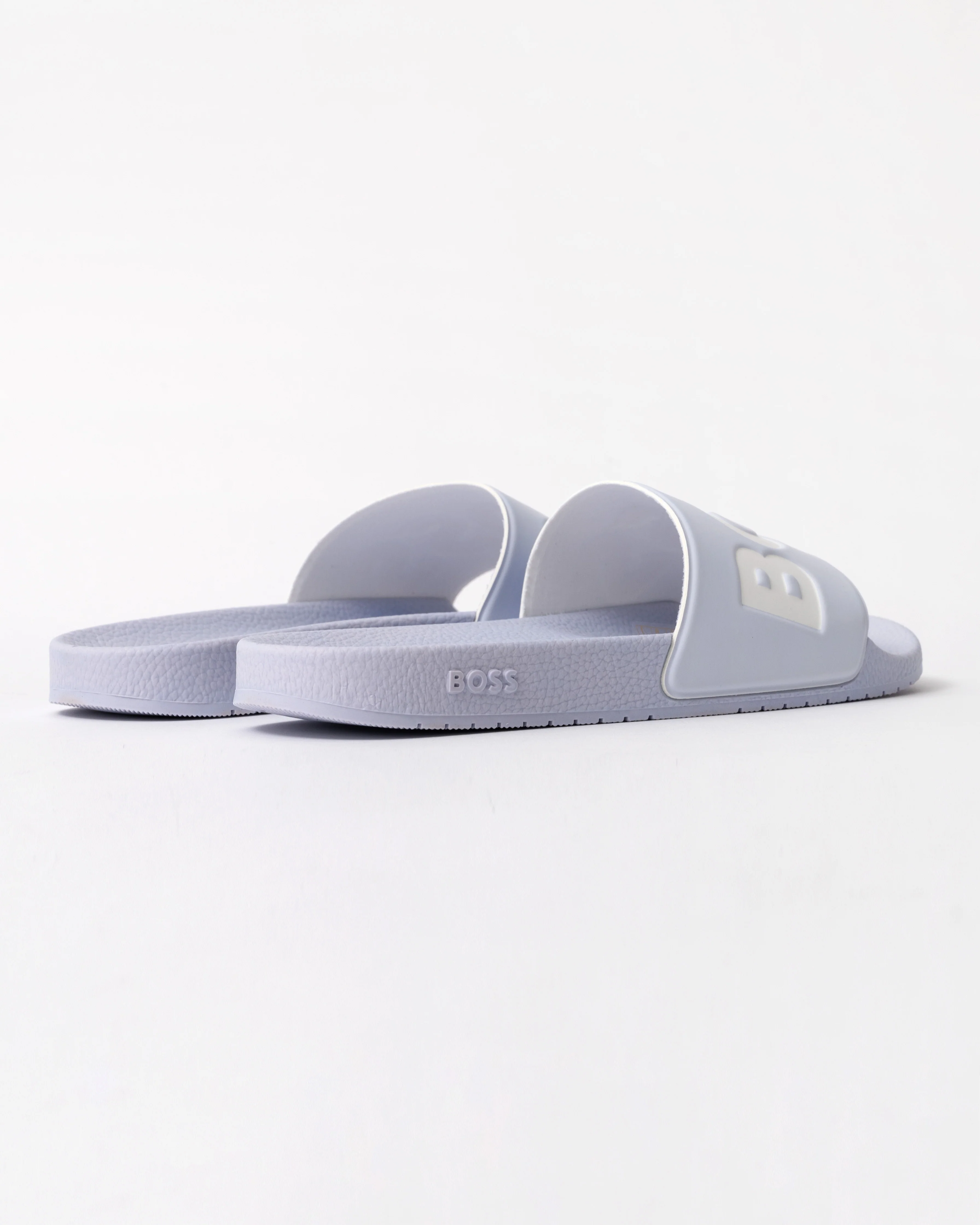 BOSS Orange Aryeh Italian Made Slides With Large Logo Detail - Light/Pastel Blue 450 - Image 3