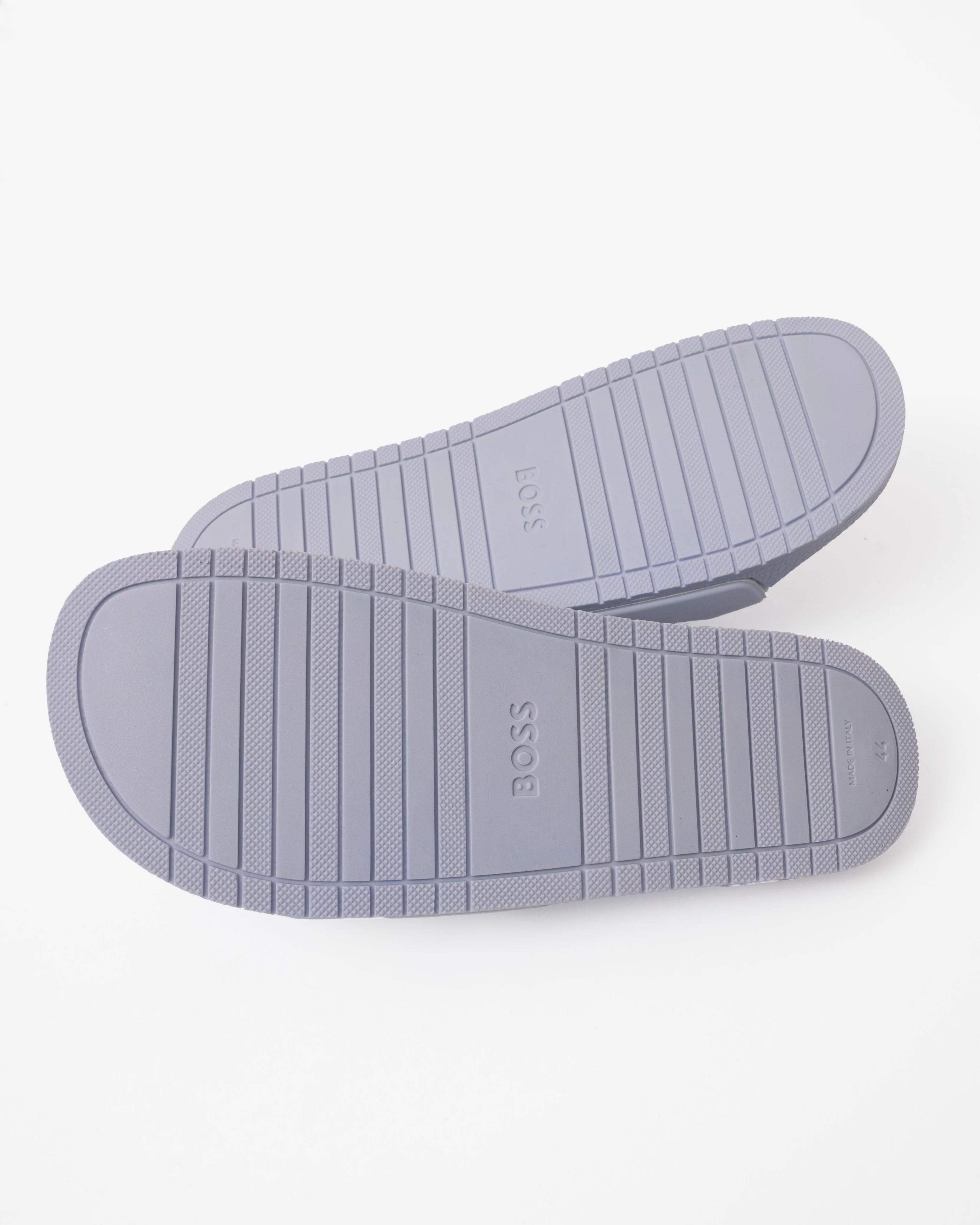 BOSS Orange Aryeh Italian Made Slides With Large Logo Detail - Light/Pastel Blue 450 - Image 4
