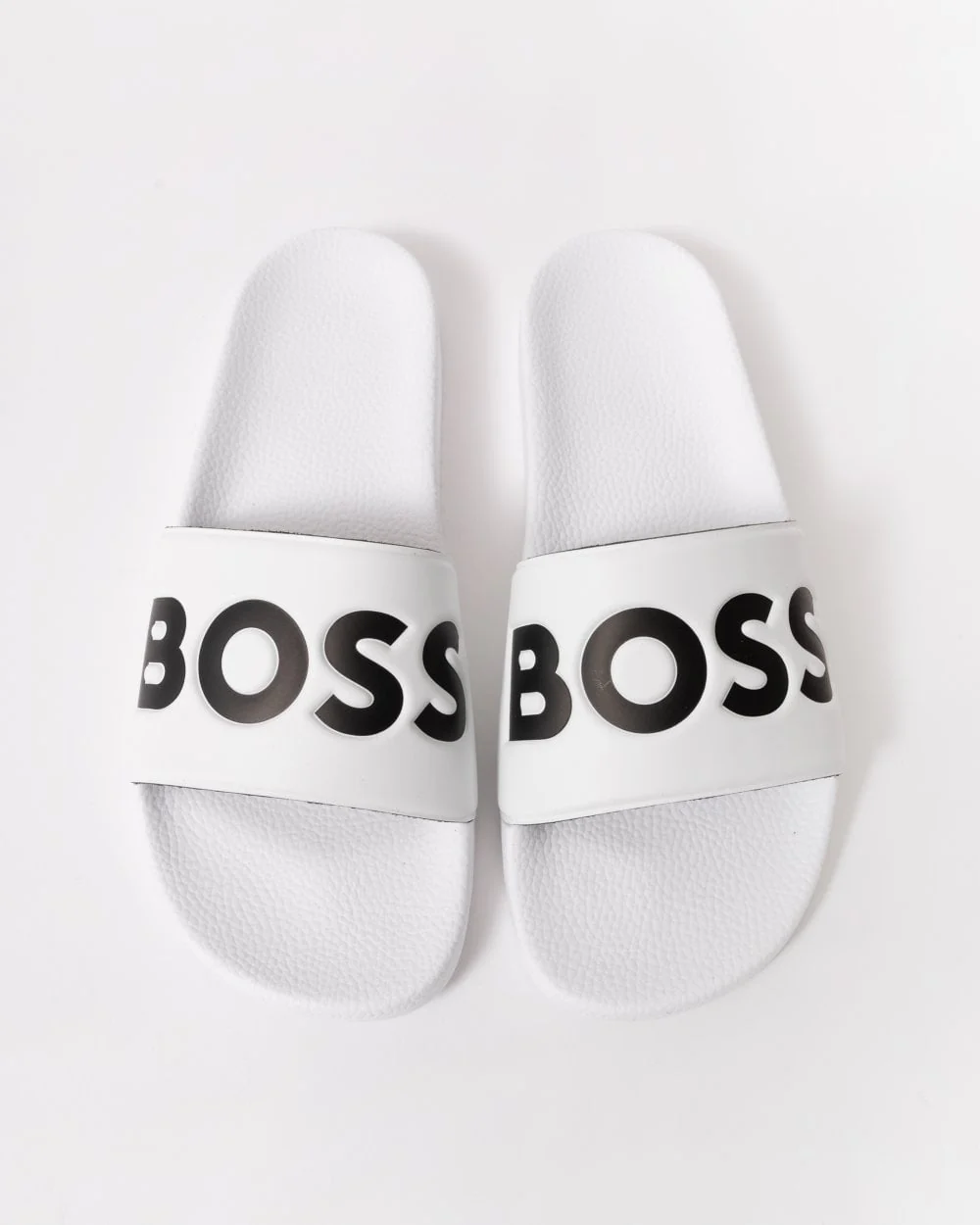 BOSS Orange Aryeh Mens Italian-Made Slides With Large Logo Detail - Natural 101 - Image 2