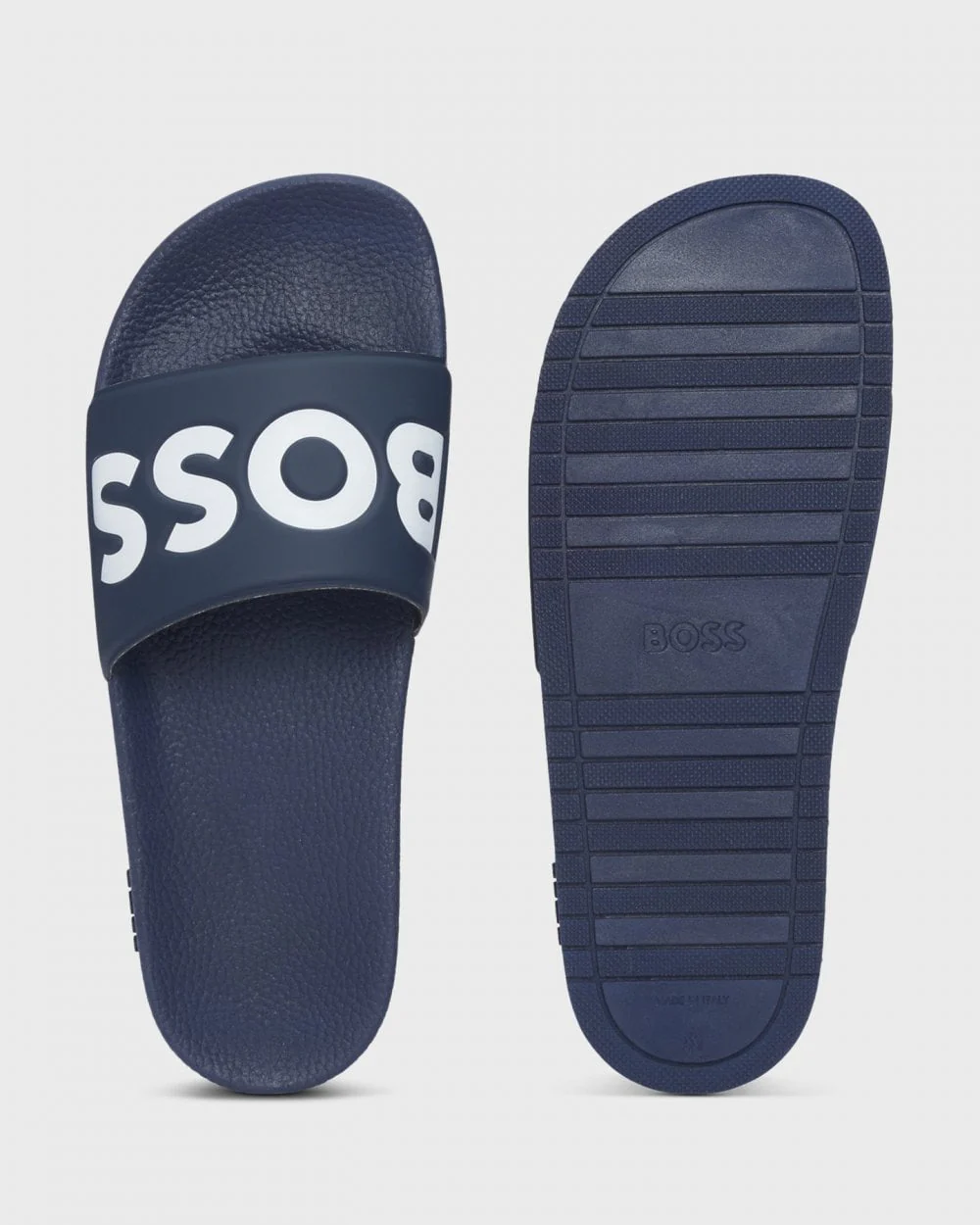 BOSS Orange Aryeh Mens Italian-Made Slides with Large Logo Detail NOS - Dark Blue 405 - Image 3