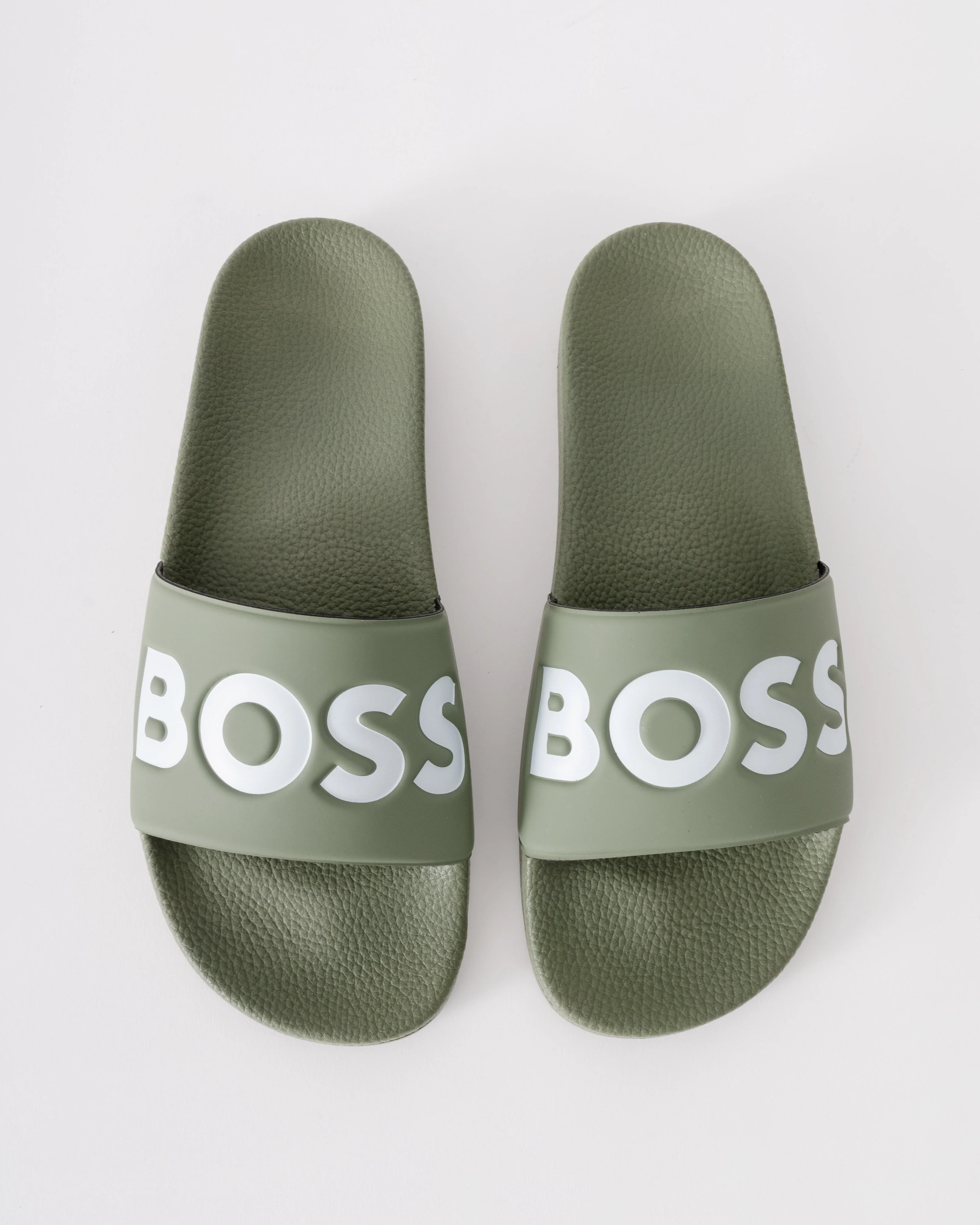BOSS Orange Aryeh Mens Italian-Made Slides With Large Logo Detail - Open Green 351 - Image 2