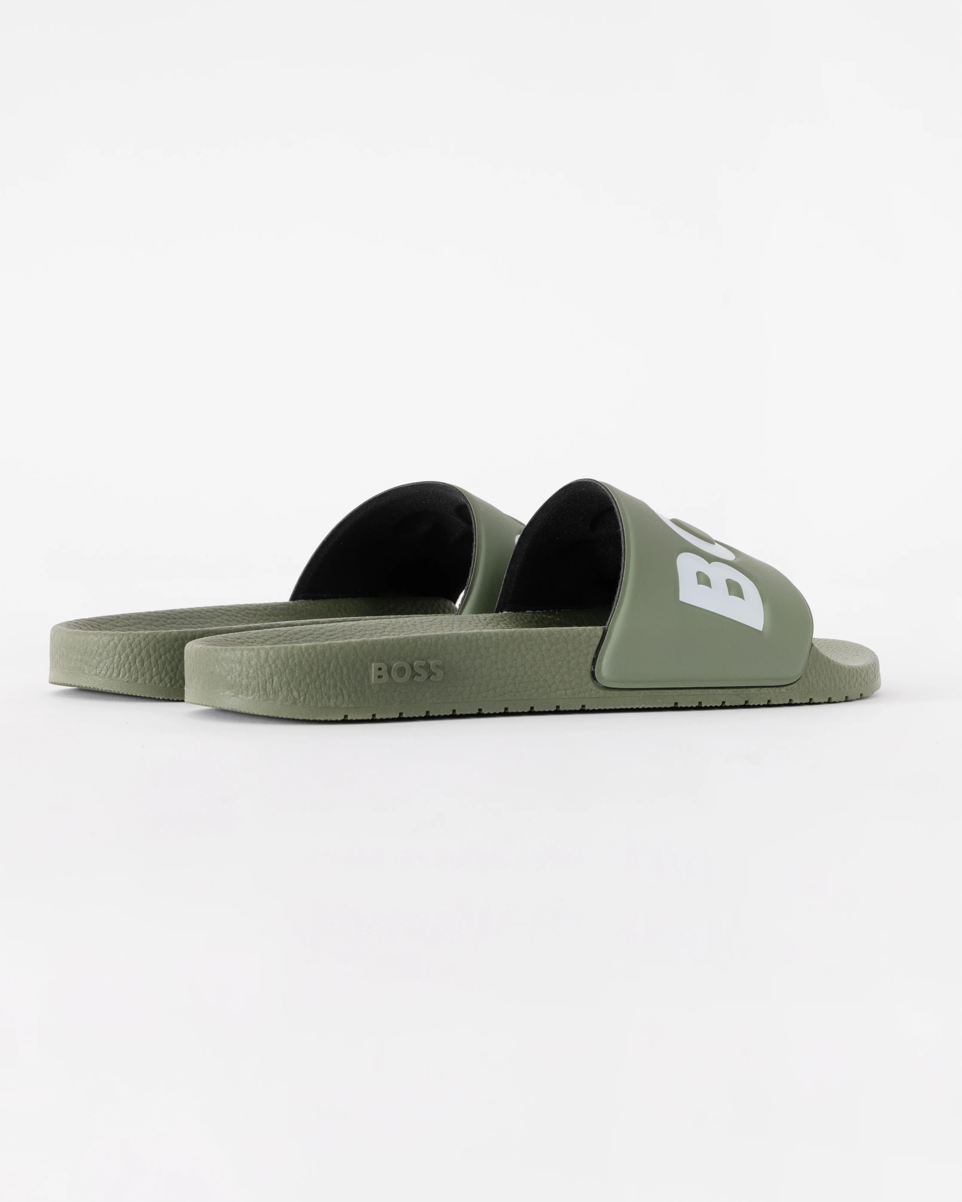 BOSS Orange Aryeh Mens Italian-Made Slides With Large Logo Detail - Open Green 351 - Image 3