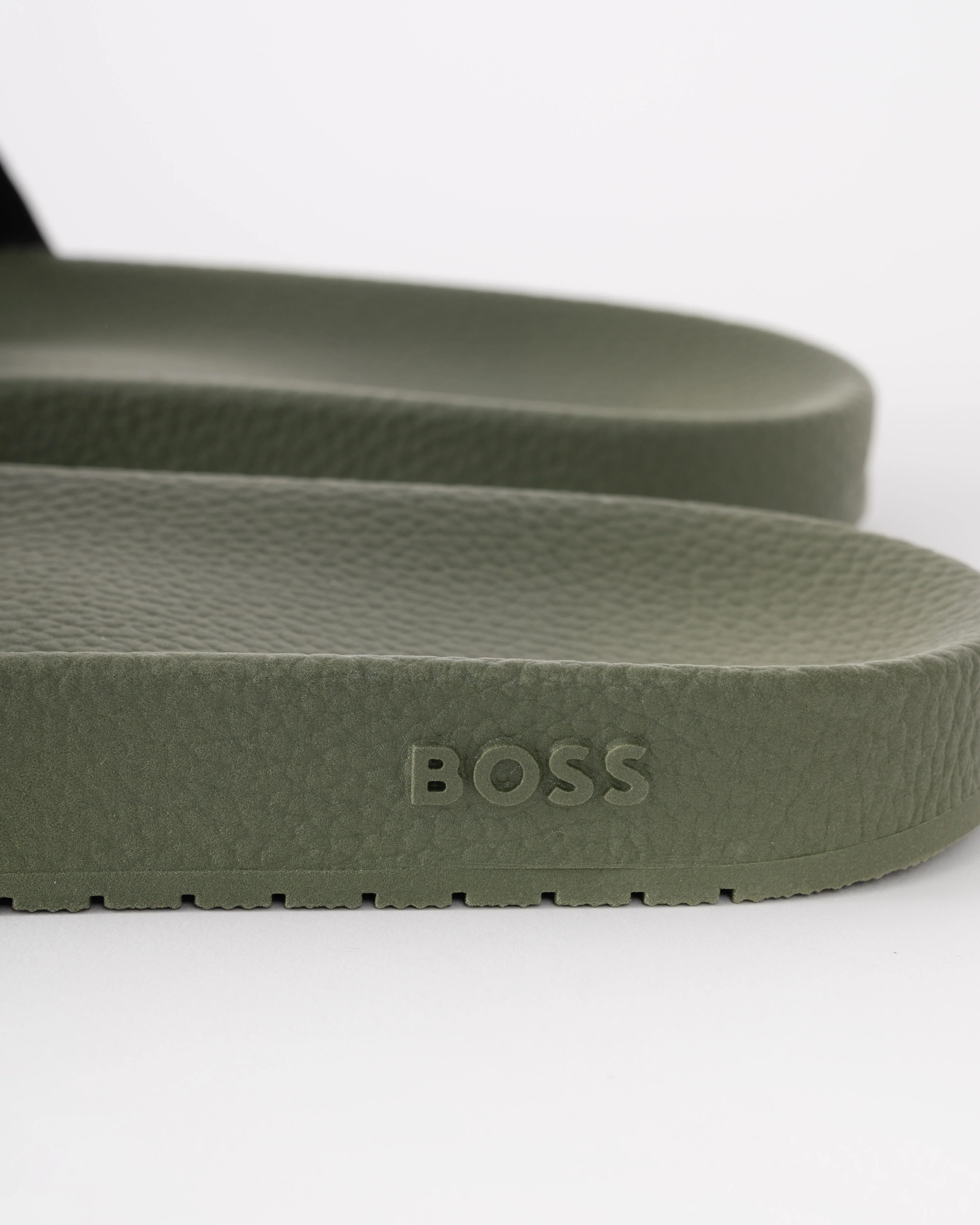 BOSS Orange Aryeh Mens Italian-Made Slides With Large Logo Detail - Open Green 351 - Image 5