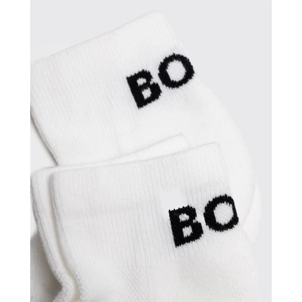 BOSS Orange AS Sport 2 Pack Mens Trainer Socks NOS - White 100 - Image 2