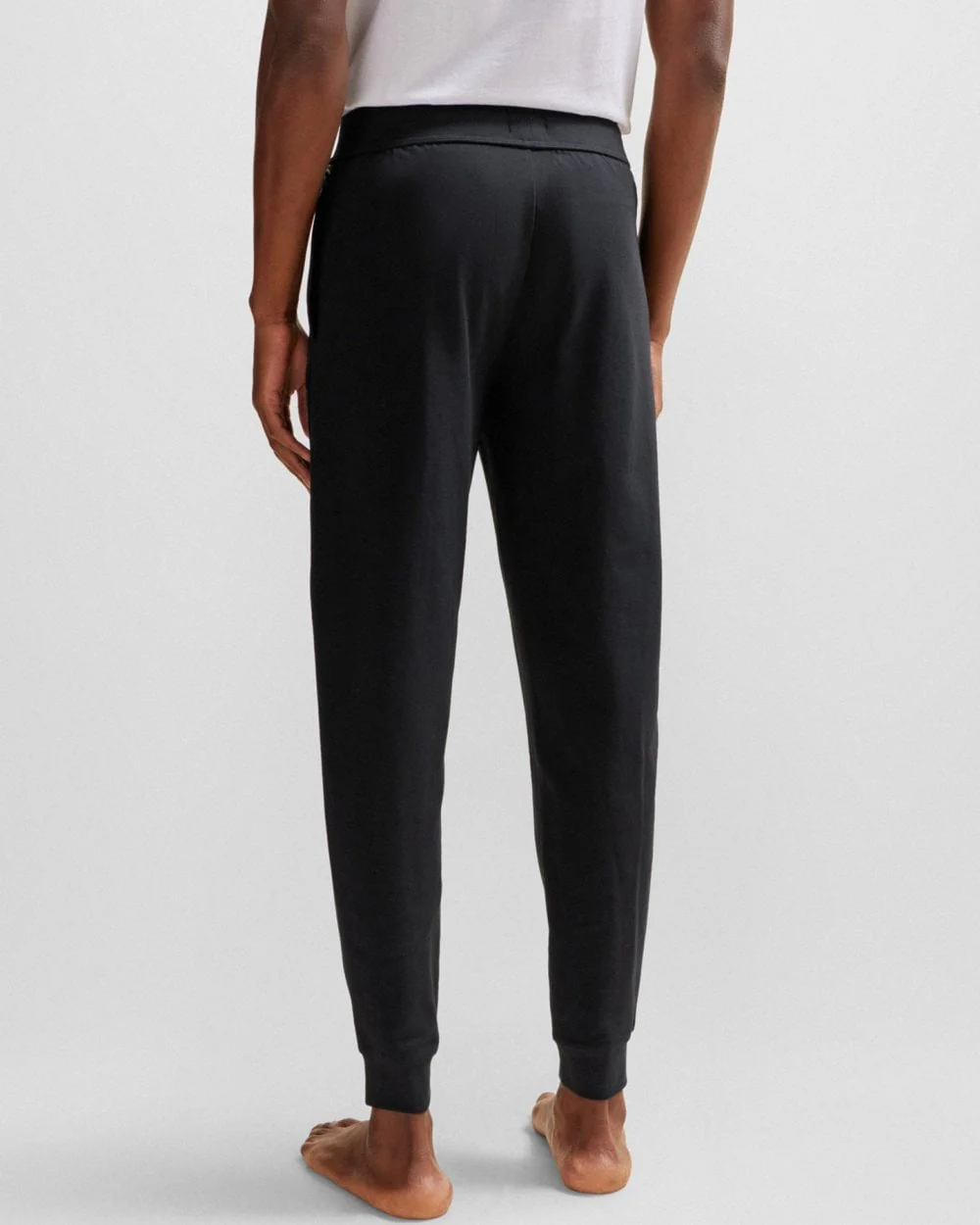 BOSS Orange Authentic Mens Cuffed Tracksuit Bottoms in French Terry with Logo Print - Image 4