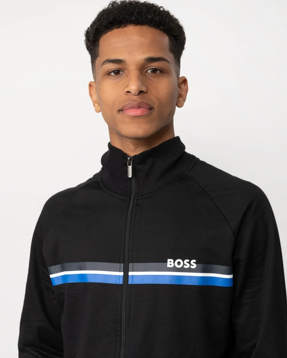 BOSS Orange Authentic Mens Funnel Neck Full Zip Loungewear Sweatshirt - Image 4