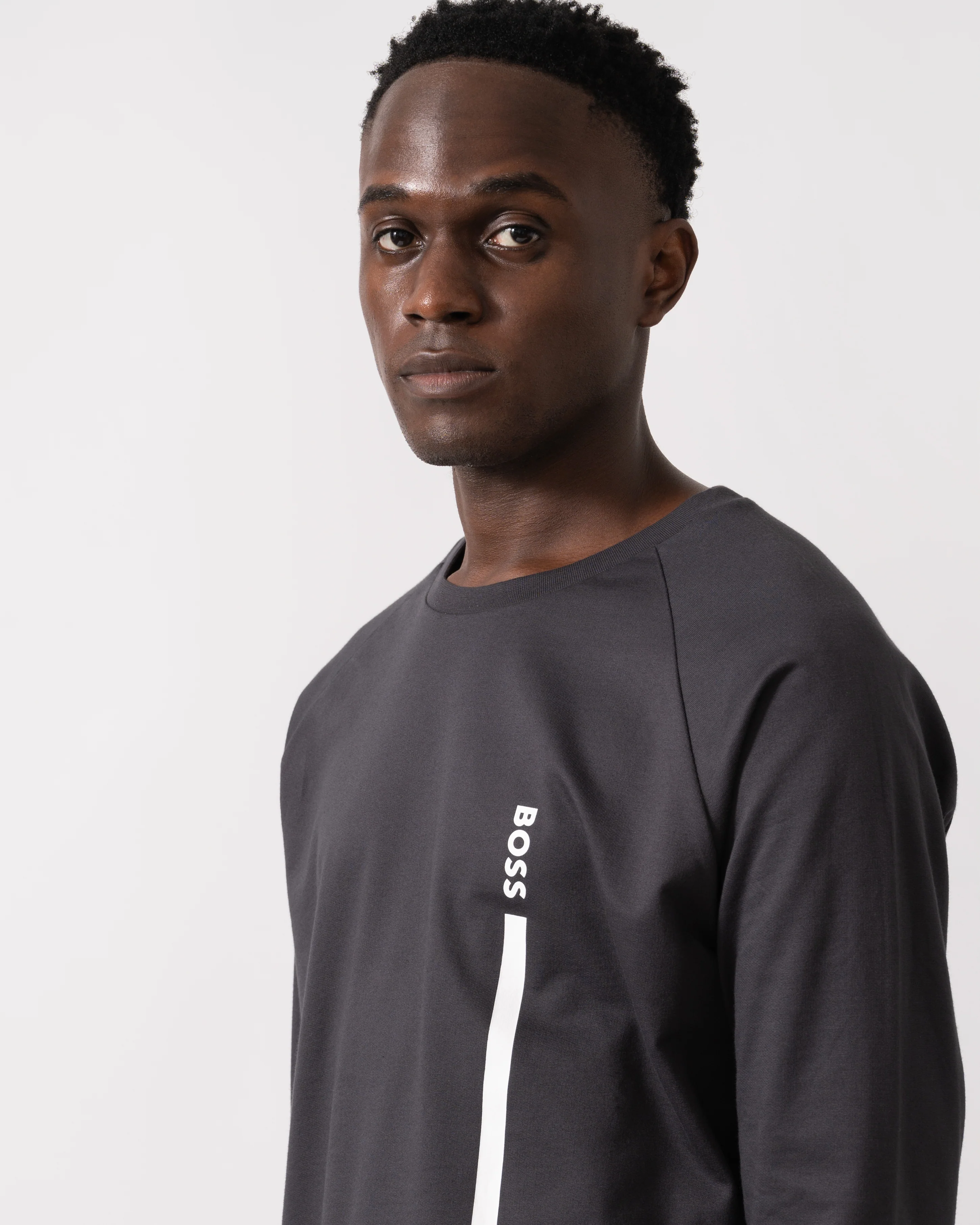 BOSS Orange Authentic Mens Loungewear Sweatshirt 50545558 - Dark Grey 021 - Image 2