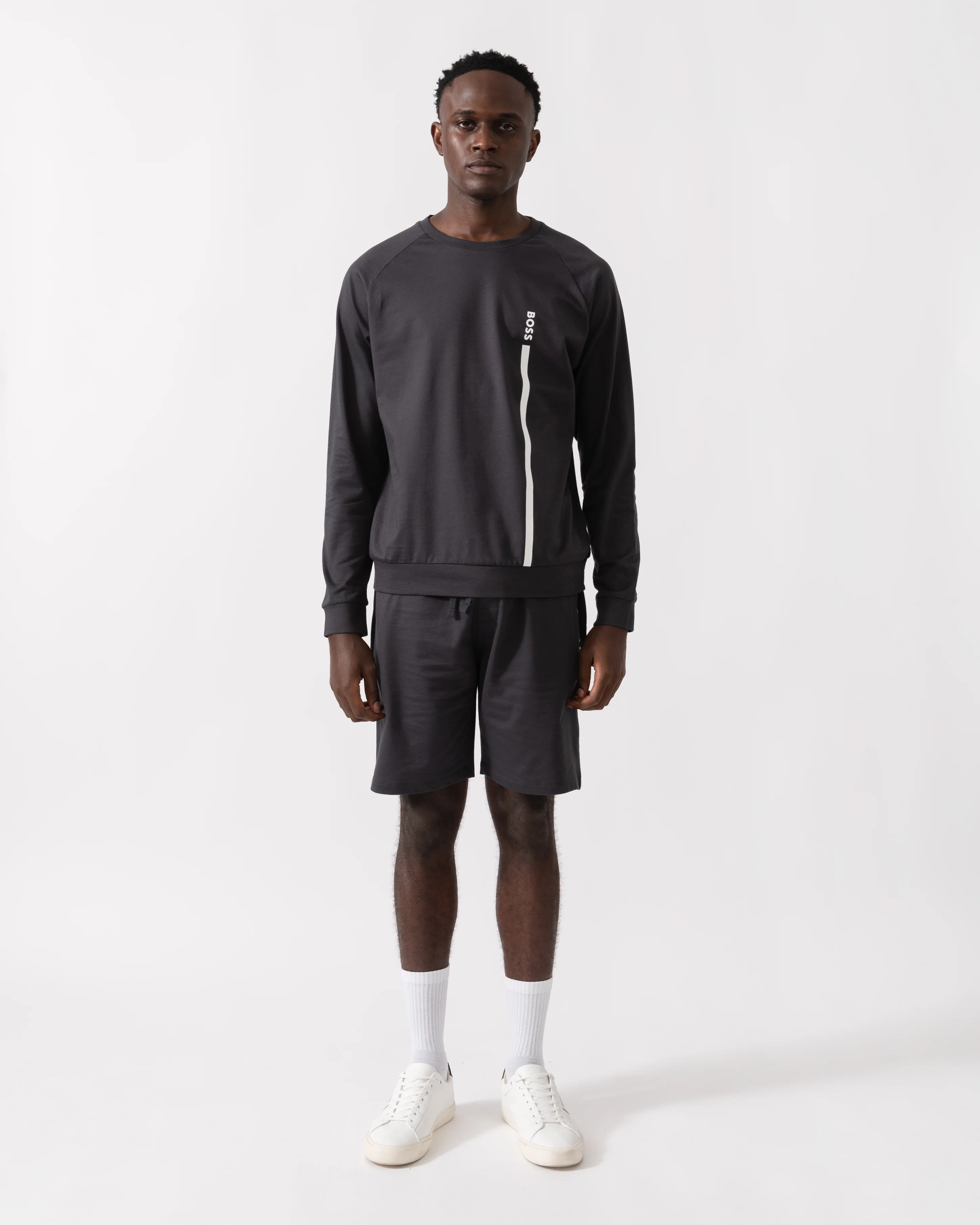 BOSS Orange Authentic Mens Loungewear Sweatshirt 50545558 - Dark Grey 021 - Image 3