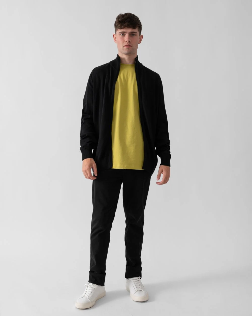 BOSS Orange Avac Mens Full Zip Funnel Neck Jumper - Black 001 - Image 3