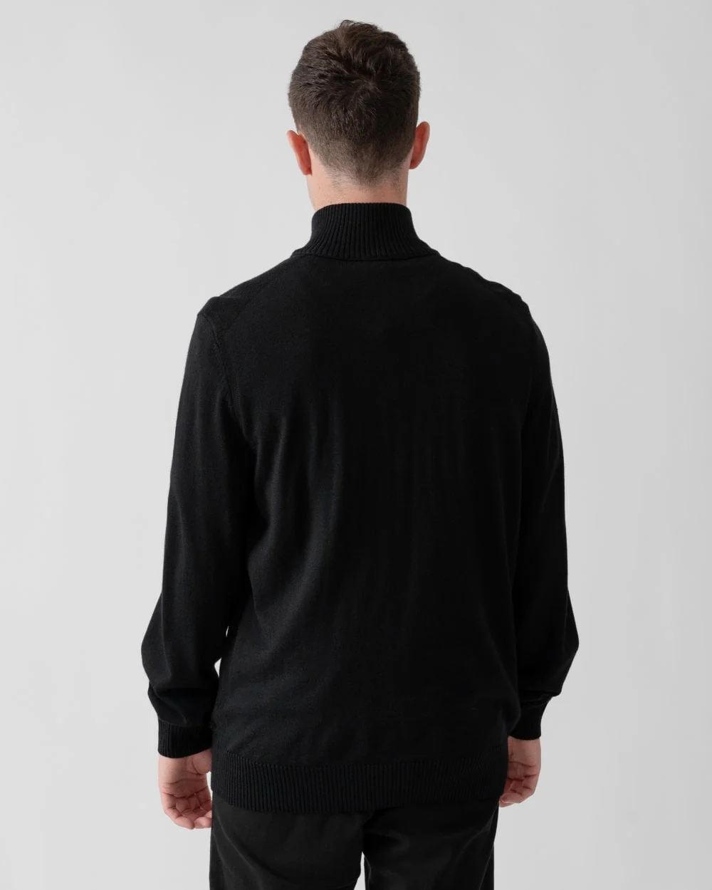 BOSS Orange Avac Mens Full Zip Funnel Neck Jumper - Black 001 - Image 4