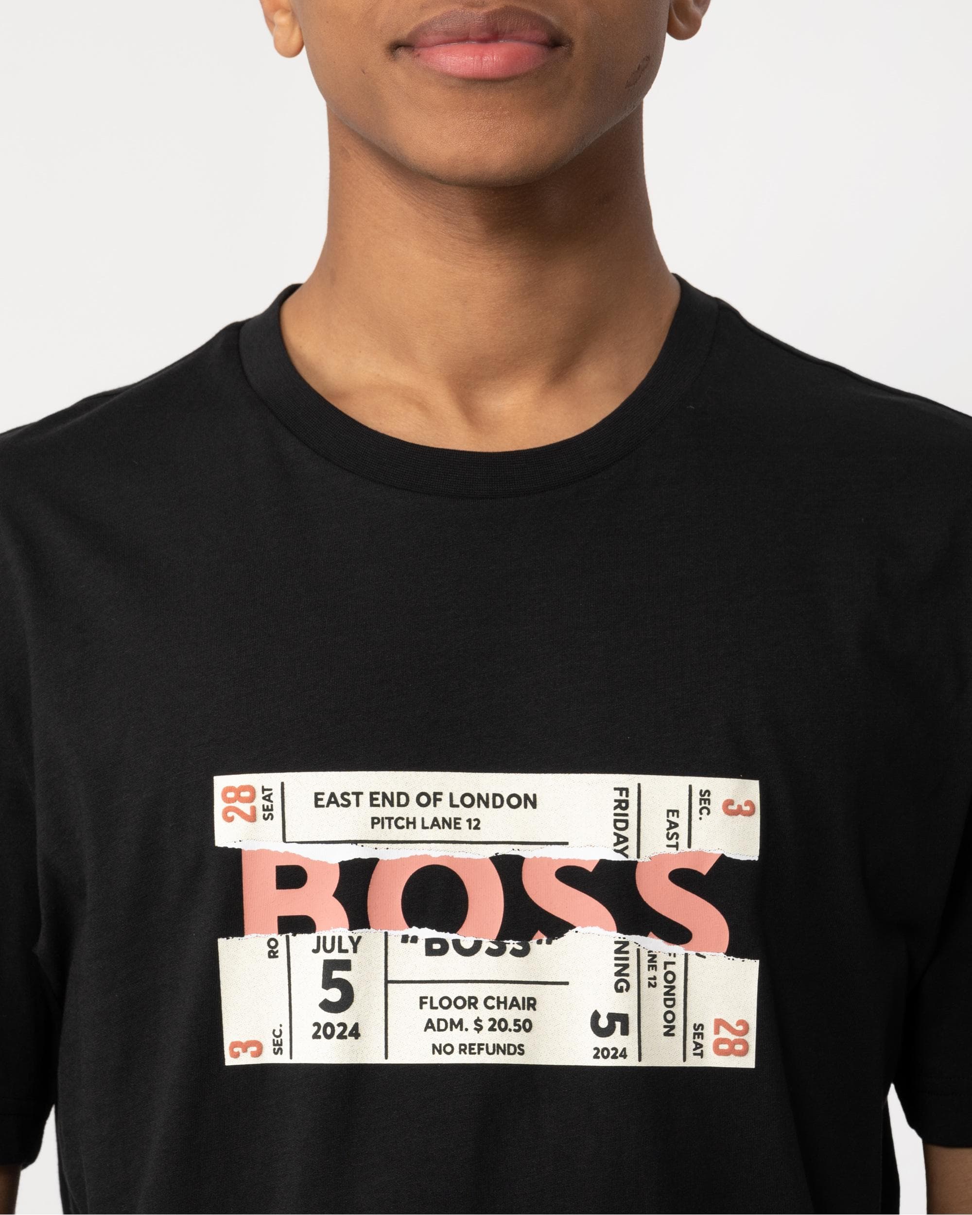 BOSS Orange Boss Ticket Mens Graphic Print T-Shirt - Image 2