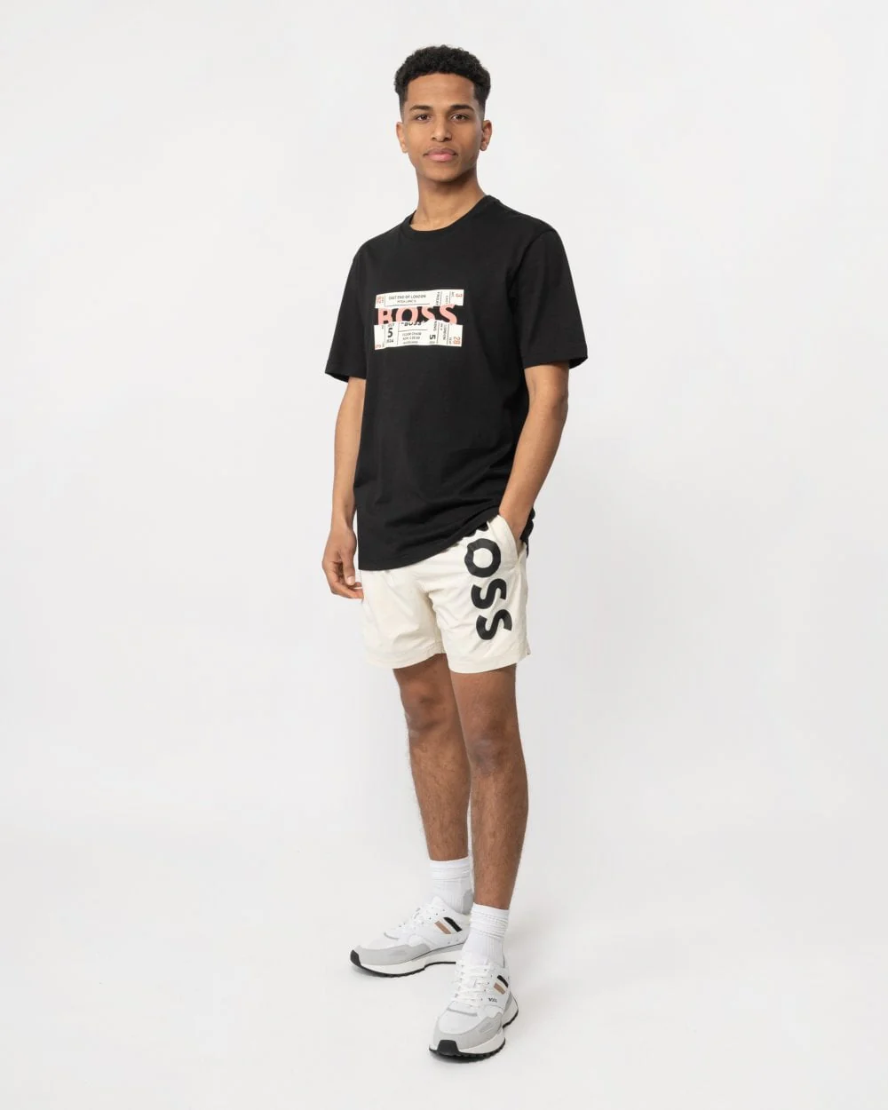 BOSS Orange Boss Ticket Mens Graphic Print T-Shirt - Image 4