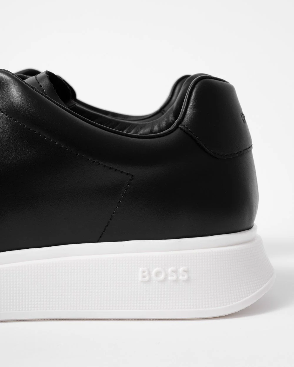 BOSS Orange Bulton Runn Mens Polished Leather Trainers With Rubber Outsole NOS - Black 001 - Image 3