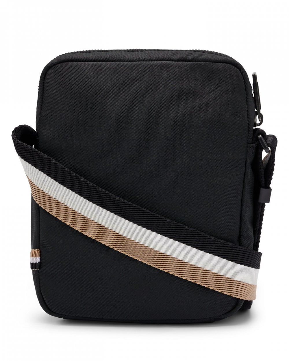 BOSS Orange Catch 3.0 Mens Crossbody Bag with Signature-Stripe Strap - Black 001 - Image 4