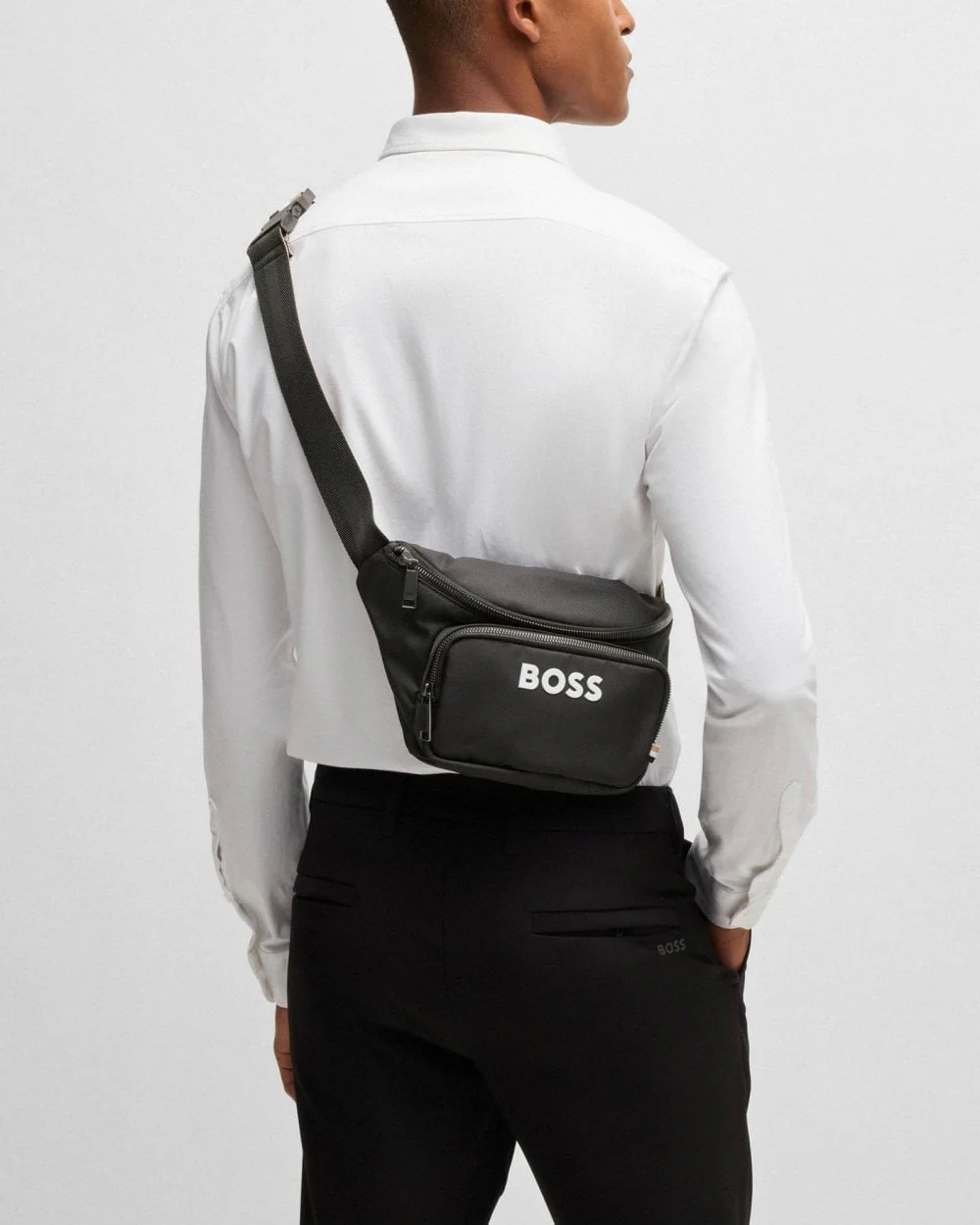 BOSS Orange Catch 3.0 Mens Structured Belt Bag with Contrast Logo - Image 5