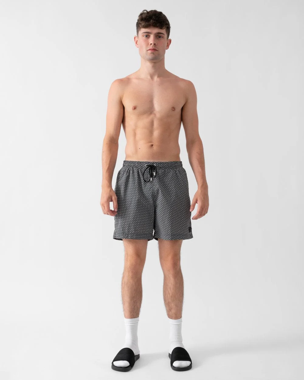 BOSS Orange Ciro Mens Monogram Print Swim Shorts in Quick-Dry Fabric - Image 4