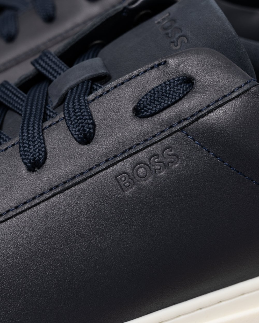 BOSS Orange Clint Mens Cupsole Lace-Up Trainers in Leather and Nubuck - Image 2