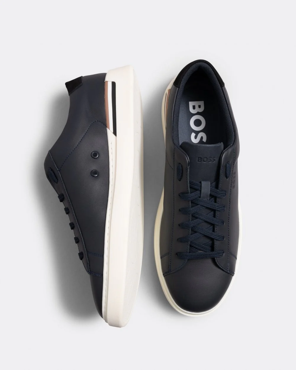 BOSS Orange Clint Mens Cupsole Lace-Up Trainers in Leather and Nubuck - Image 5