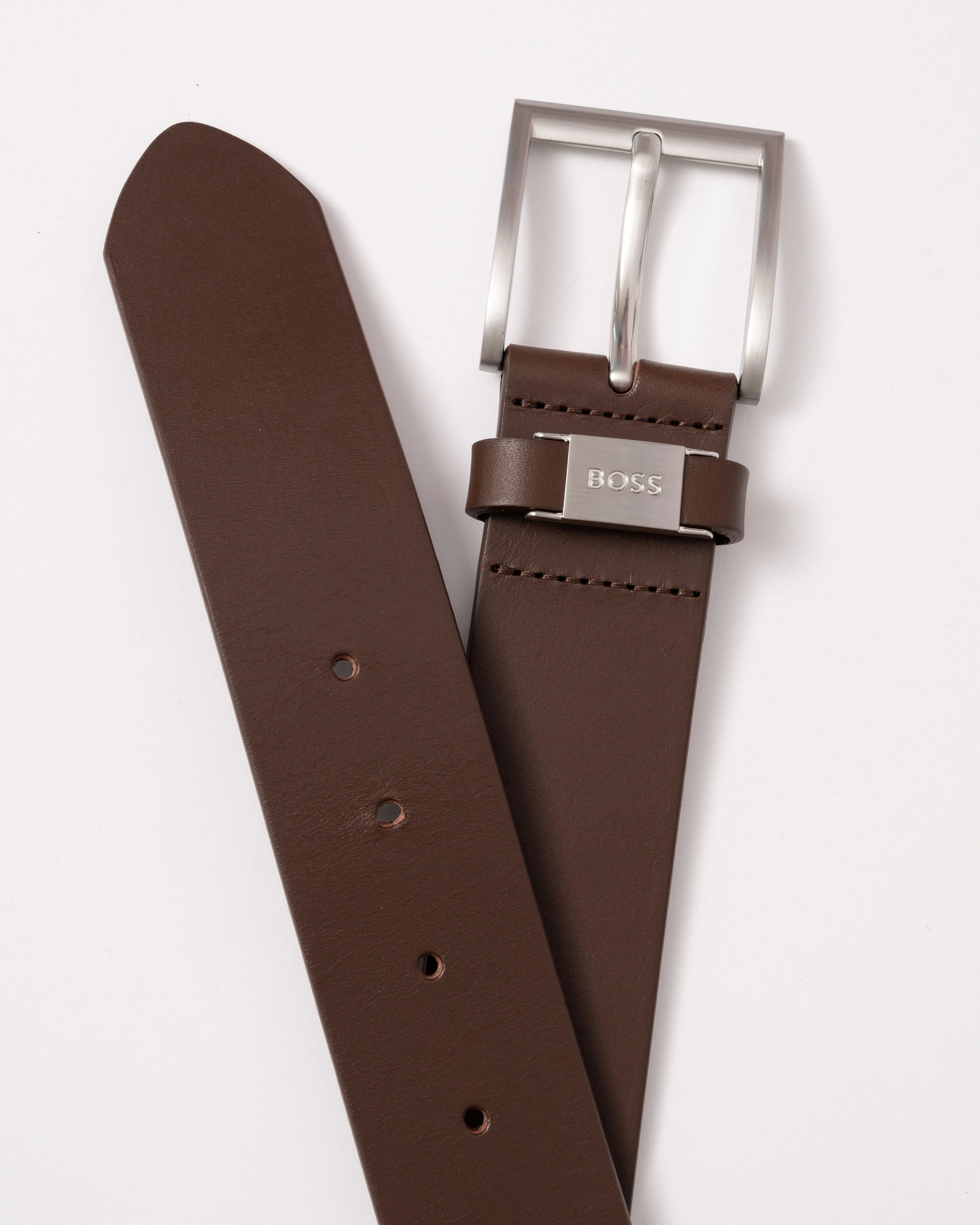 BOSS Orange Connio Mens Leather Belt NOS - Dark Brown 202 - Image 4