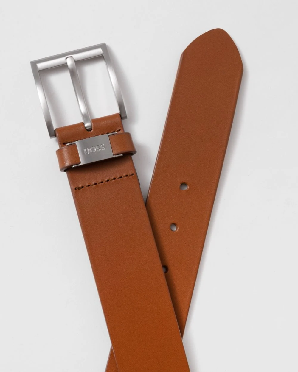 BOSS Orange Connio Mens Leather Belt NOS - Medium Brown 210 - Image 4