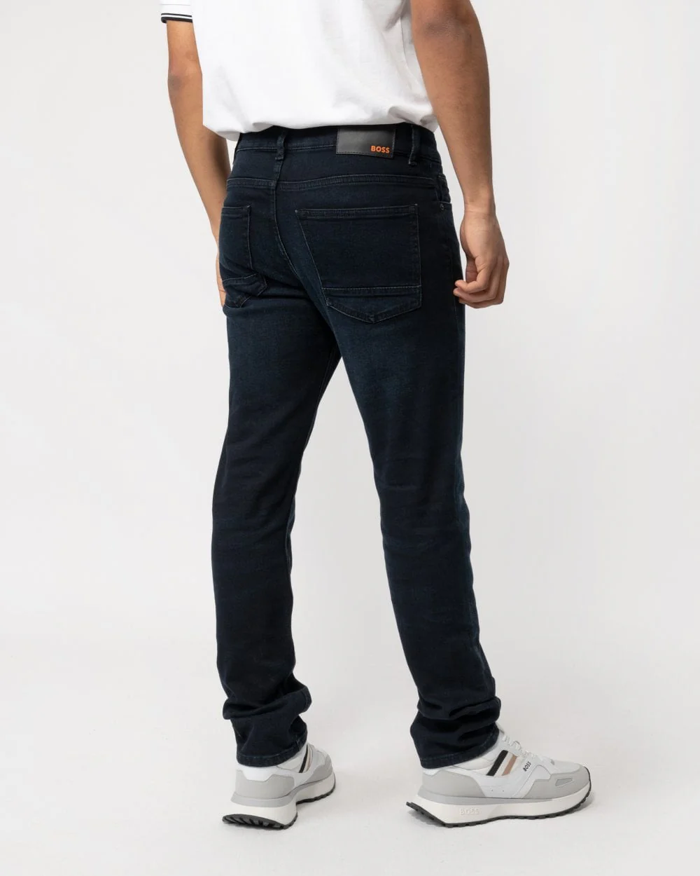 BOSS Orange Delaware BC-C Mens Slim Fit Comfort Stretch Dark Blue Denim Jeans - Image 2