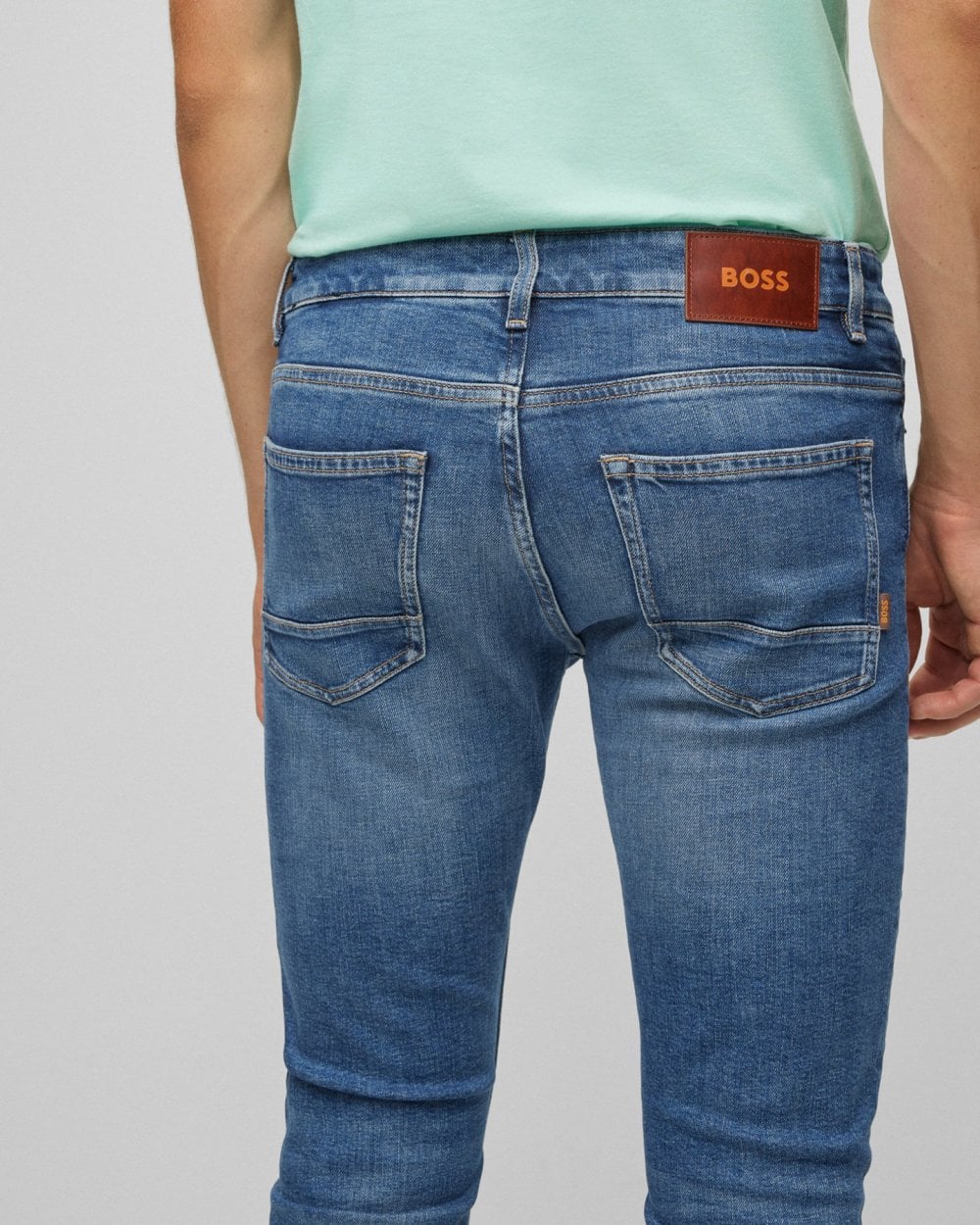 BOSS Orange Delaware BC-L-C Aqua Mens Jeans - Image 4