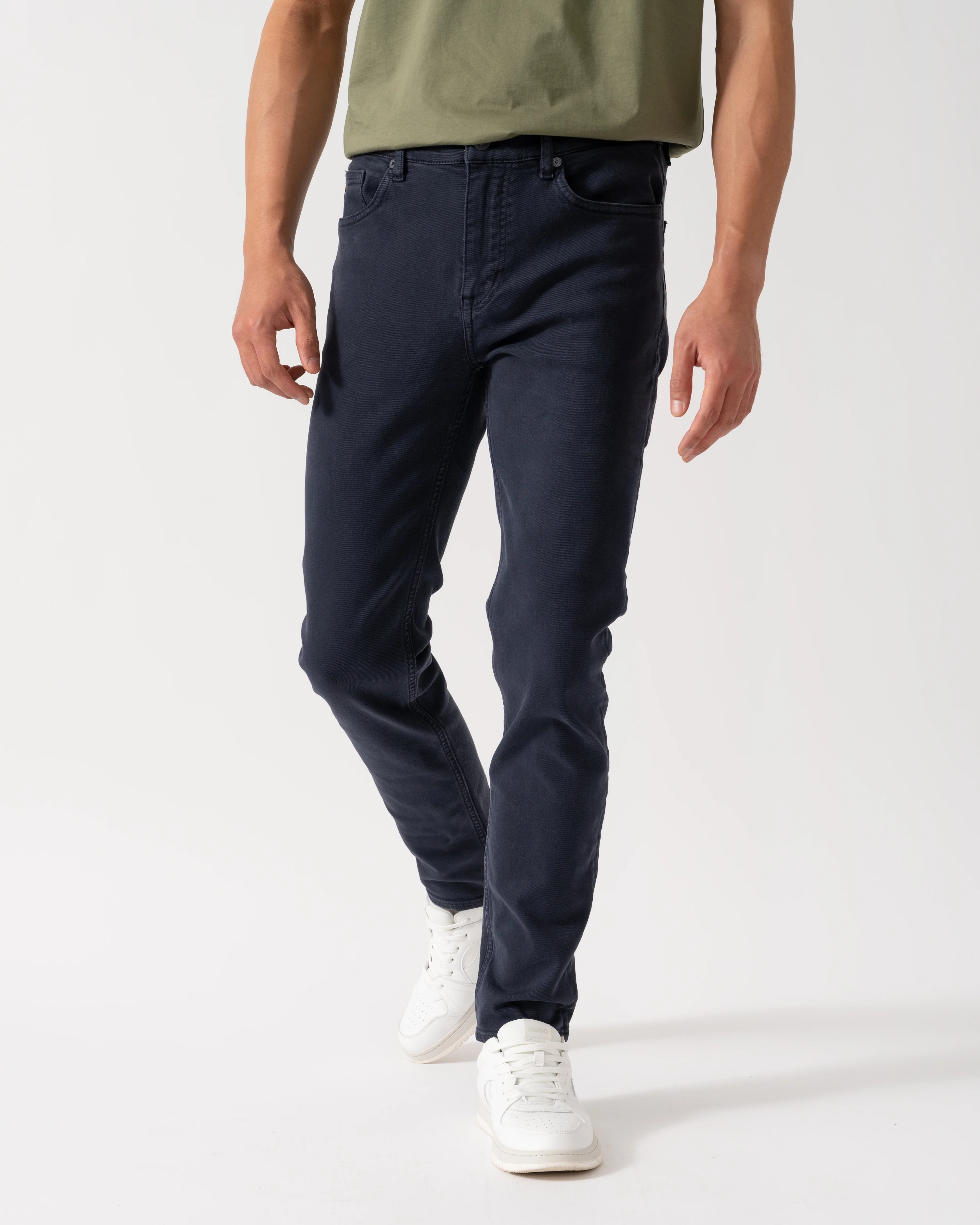 BOSS Orange Delaware BO Mens Slim-Fit Jeans in Cosy Comfort-Stretch Denim - Dark Blue 404 - Image 2