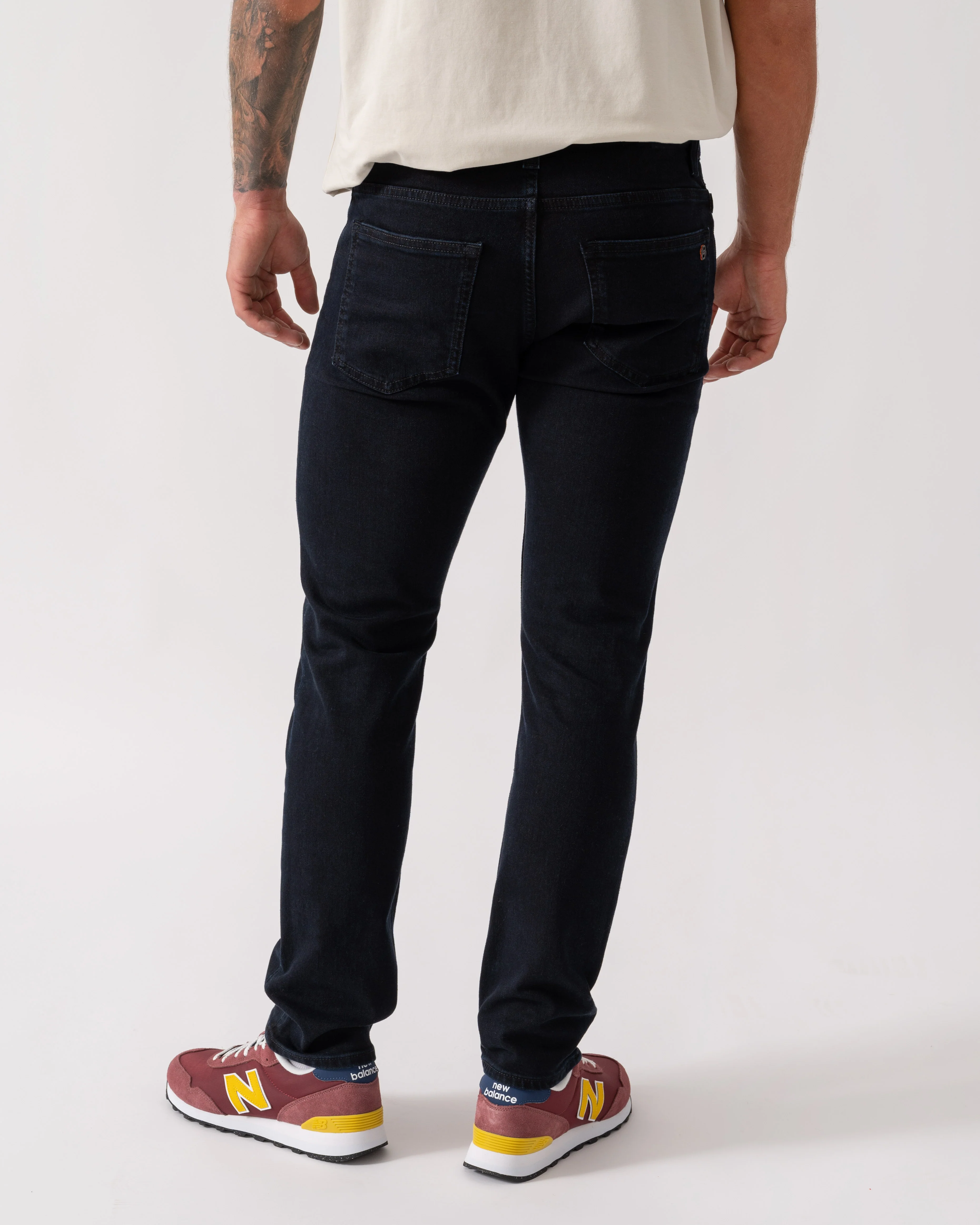 BOSS Orange Delaware Mens Slim-Fit Jeans in Blue Comfort-Stretch Denim - Dark Blue 404 - Image 2