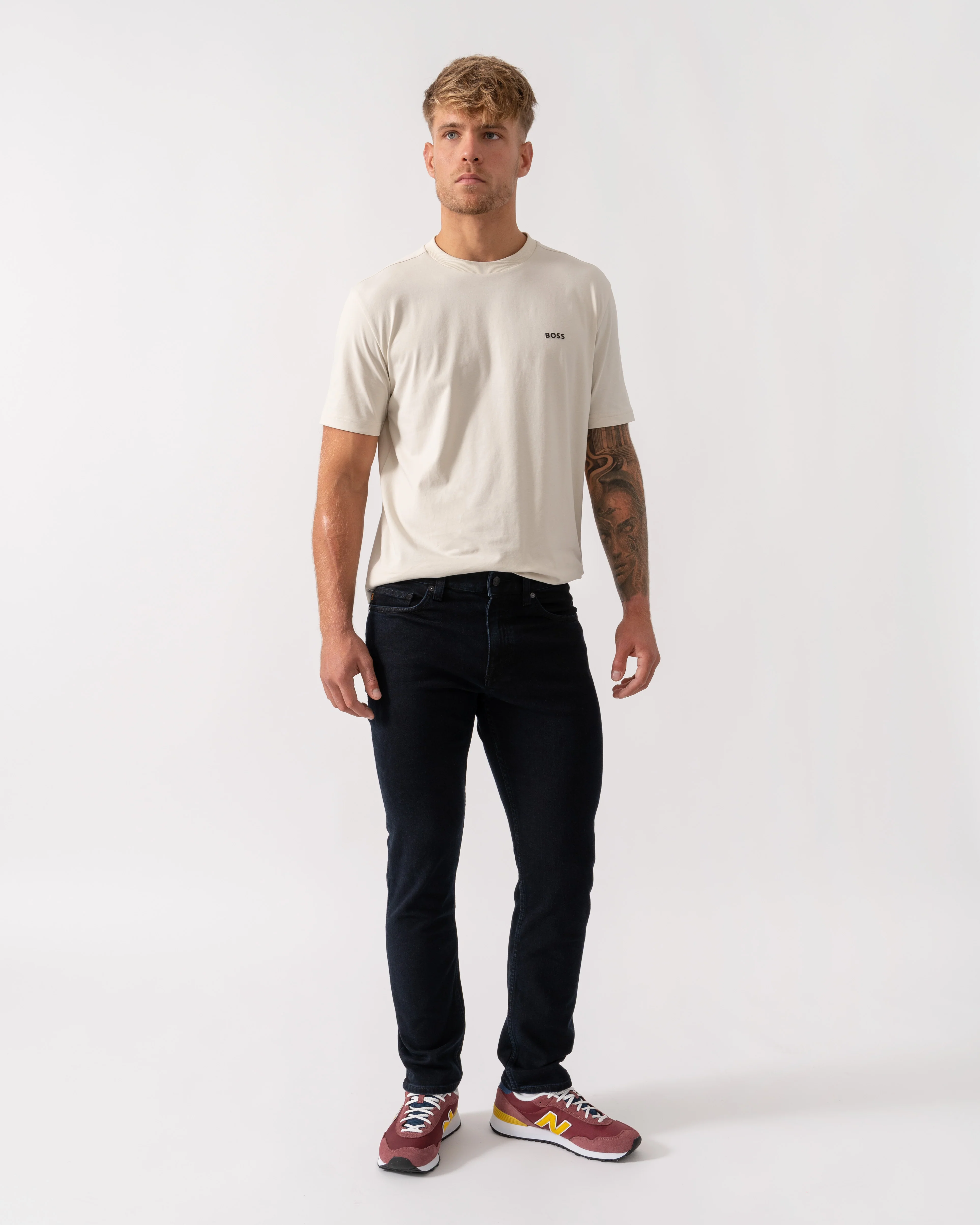 BOSS Orange Delaware Mens Slim-Fit Jeans in Blue Comfort-Stretch Denim - Dark Blue 404 - Image 3