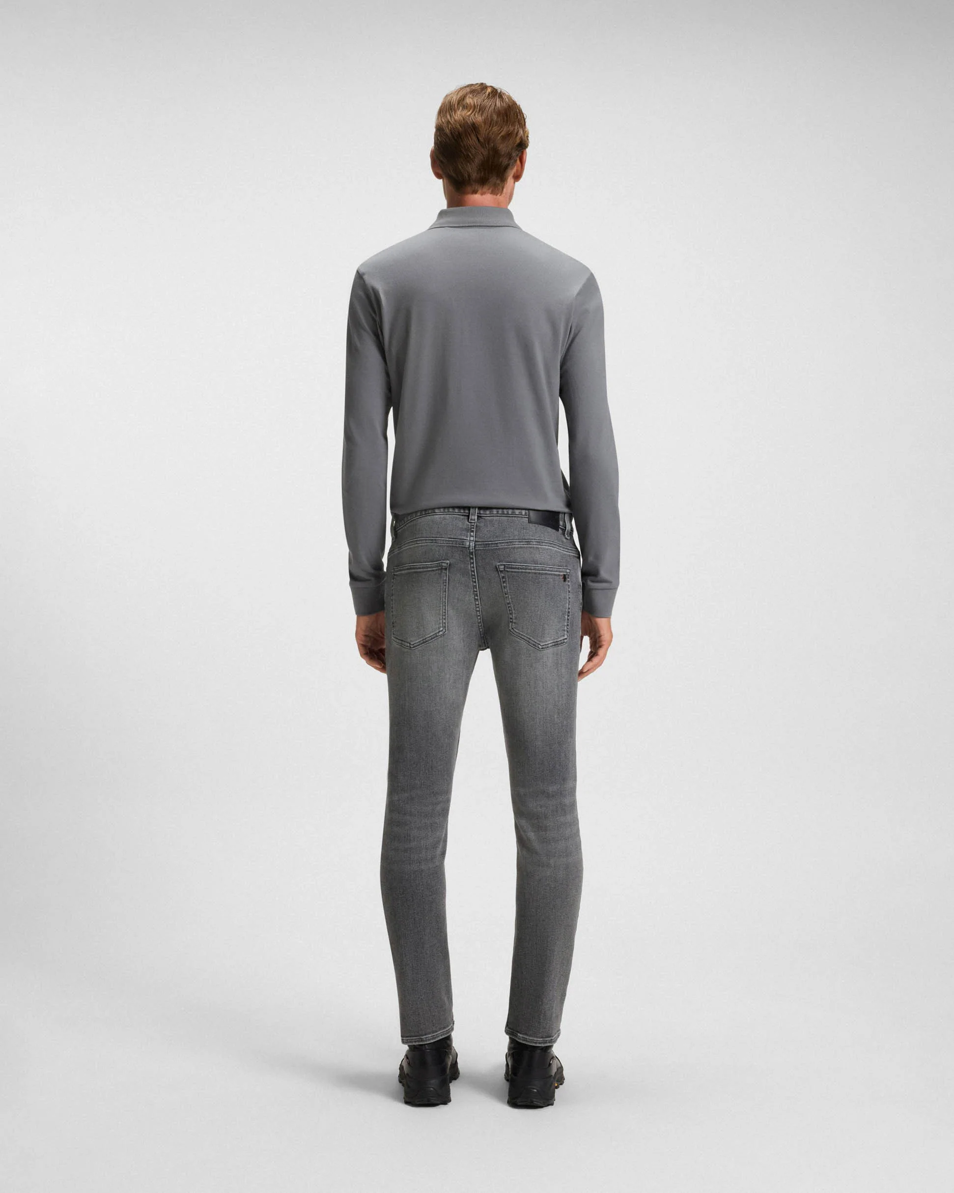 BOSS Orange Delaware Delaware Mens Slim-Fit Jeans in Grey Soft-Motion Denim - Medium Grey 038 - Image 3