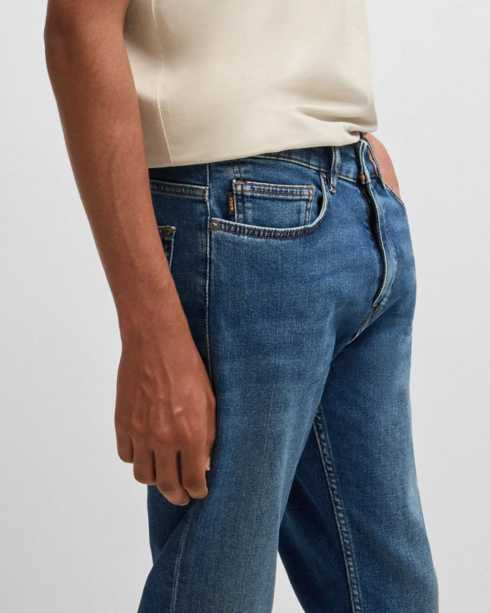 BOSS Orange DELAWARE BO Mens Navy Jeans - Image 3