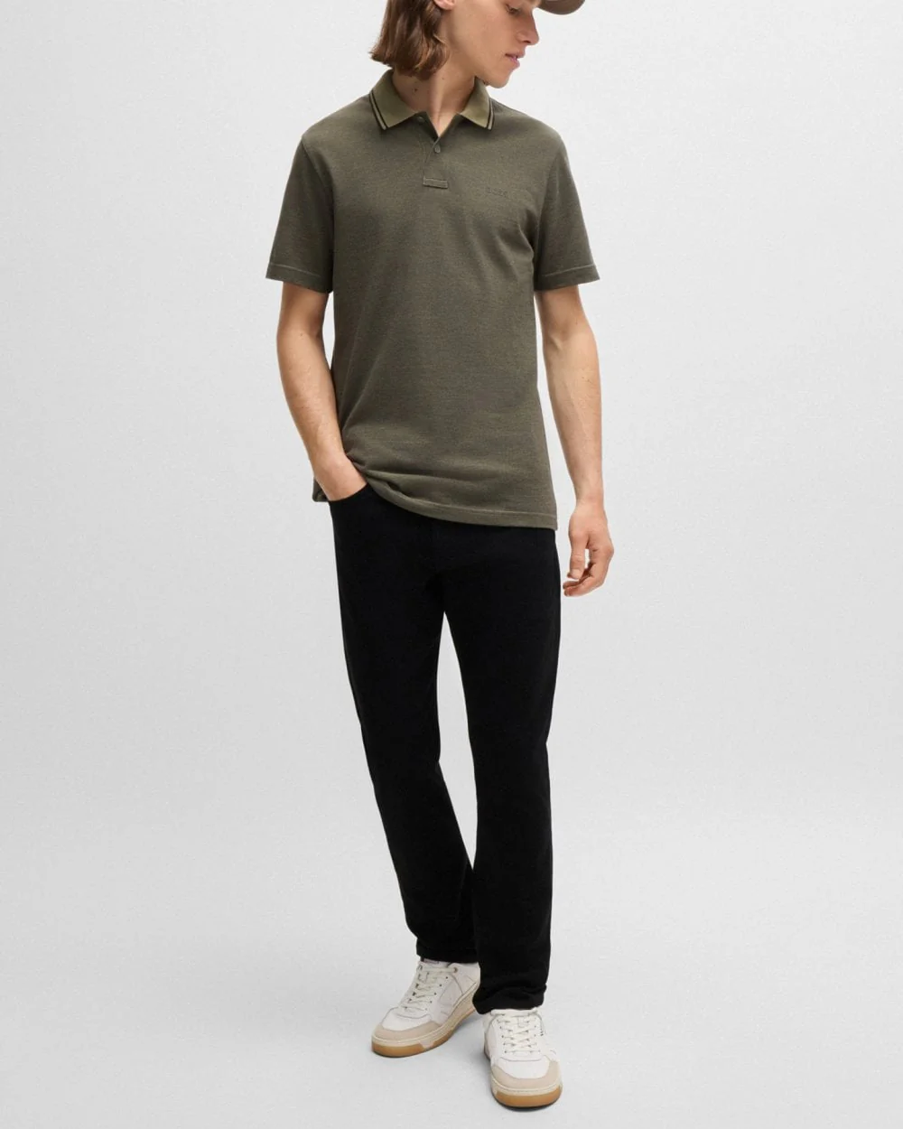 BOSS Orange DELAWARE BO Mens Slim Fit Comfort-Stretch Jeans - Black 003 - Image 2
