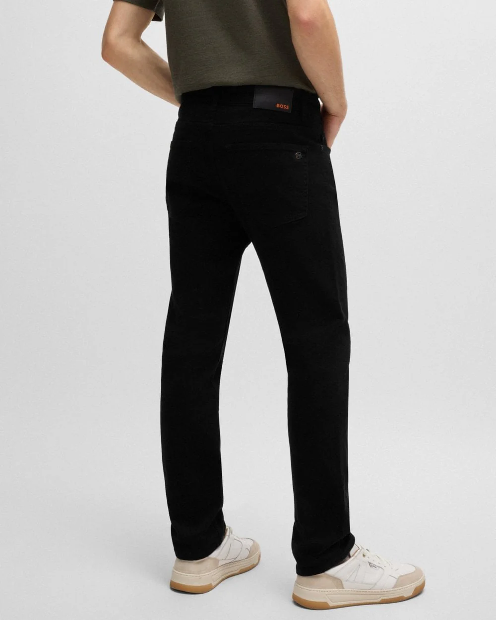 BOSS Orange DELAWARE BO Mens Slim Fit Comfort-Stretch Jeans - Black 003 - Image 4