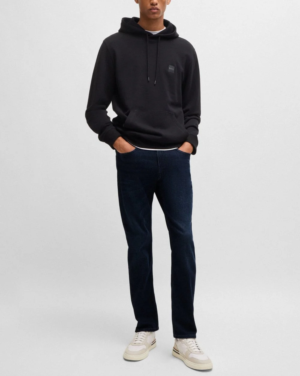 BOSS Orange DELAWARE BO Mens Slim Fit Comfort-Stretch Jeans - Dark Blue 406 - Image 2