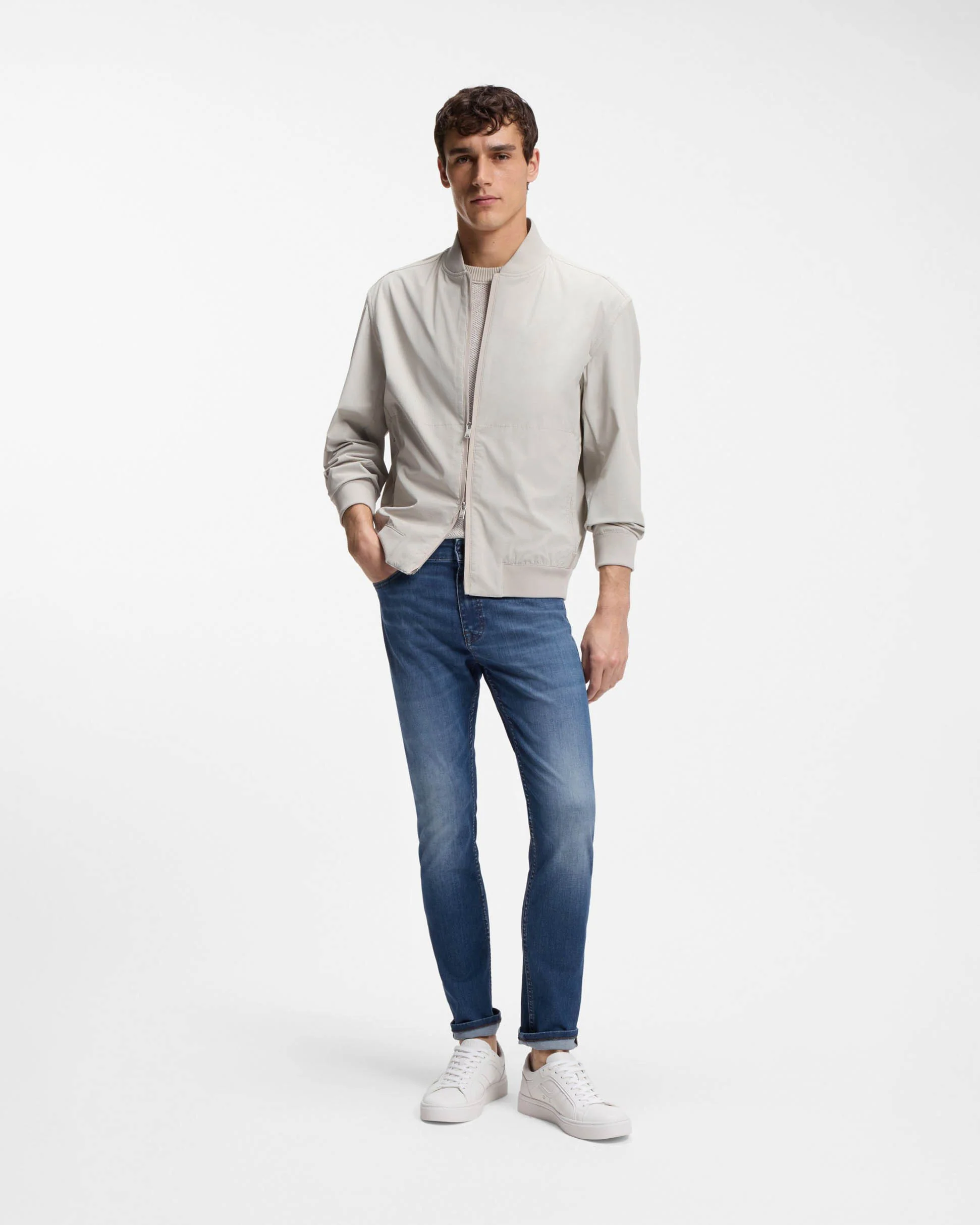 BOSS Orange Delaware Slim-Fit Jeans in Soft-Motion Denim - Medium Blue 422 - Image 2