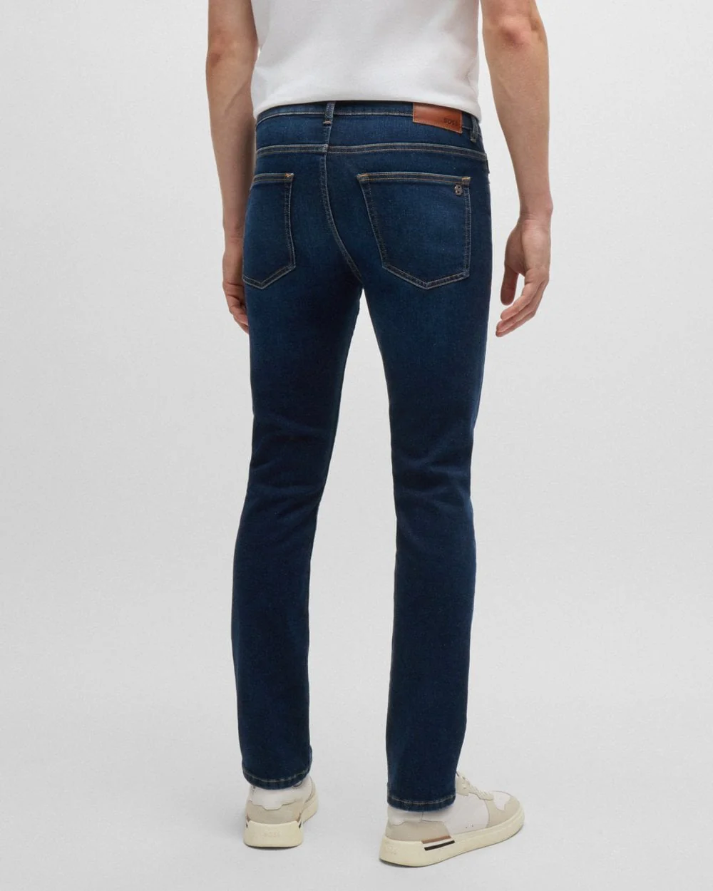 BOSS Orange Delaware Bo Mens Slim Fit Jeans in Blue Super-Stretch Denim - Image 3