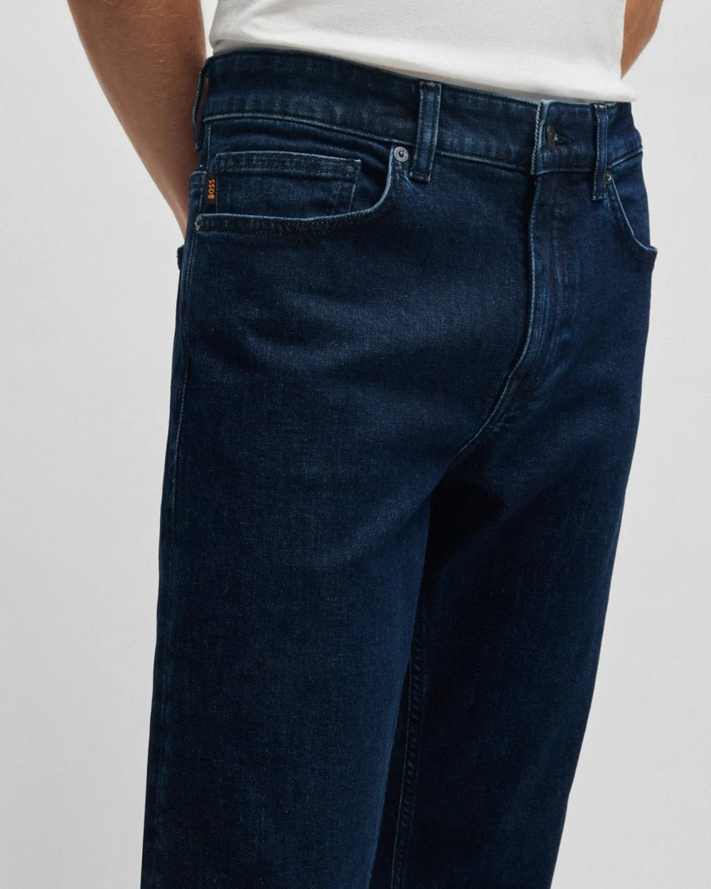 BOSS Orange DELAWARE BO Mens Slim-Fit Jeans in Indigo Blue Stretch Denim - Image 2