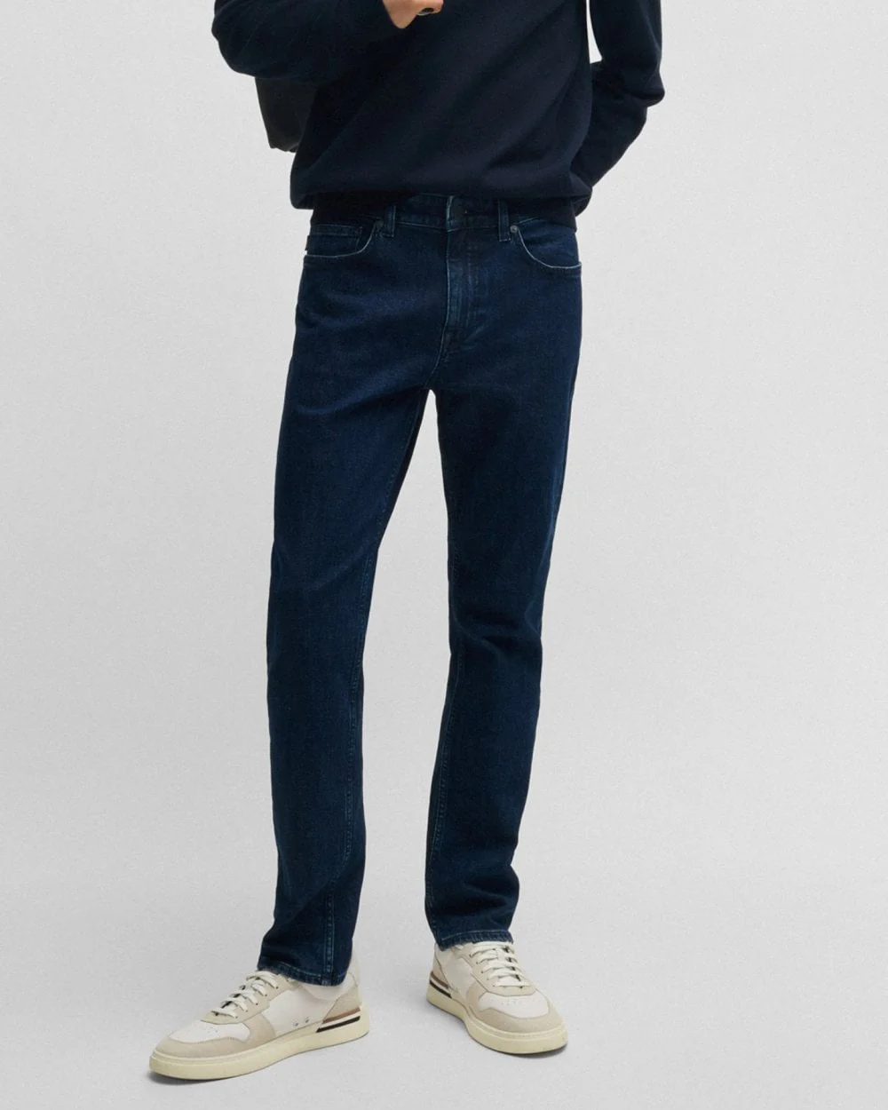 BOSS Orange DELAWARE BO Mens Slim-Fit Jeans in Indigo Blue Stretch Denim - Image 3