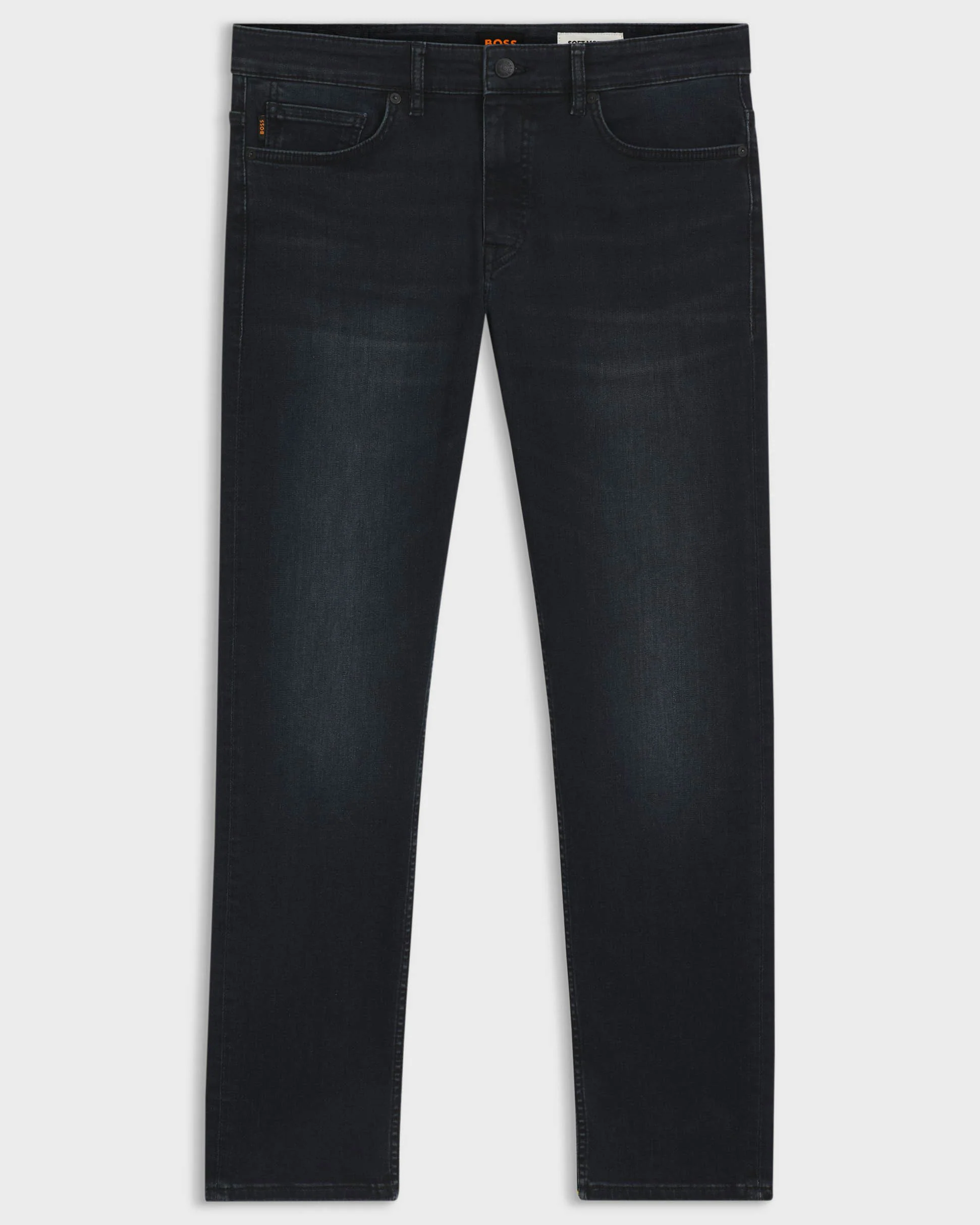 BOSS Orange Delaware Slim-Fit Jeans in Blue-Black Soft-Motion Denim - Dark Blue 405 - Image 6